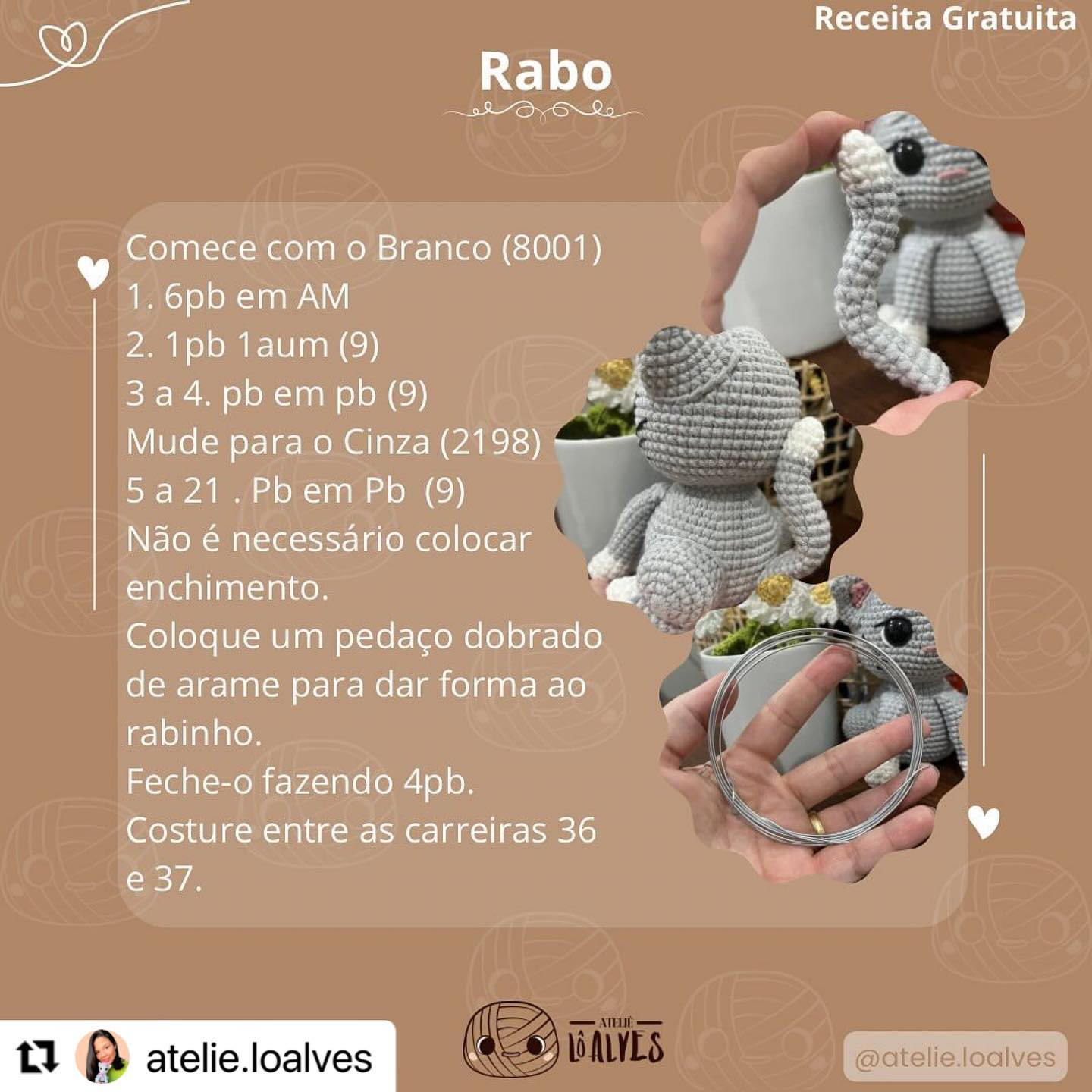 Gráfico de crochê grátis: Gatinha charmosa com gorro e cachecol