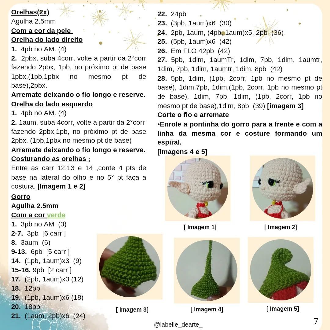 Gráfico de crochê grátis: Melina, a duende natalina de praia