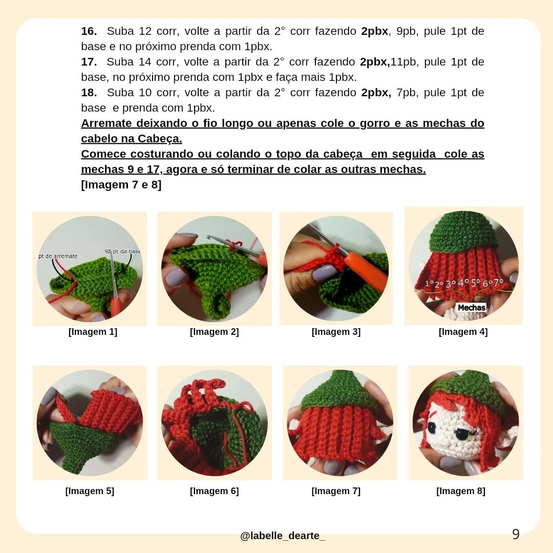 Gráfico de crochê grátis: Melina, a duende natalina de praia