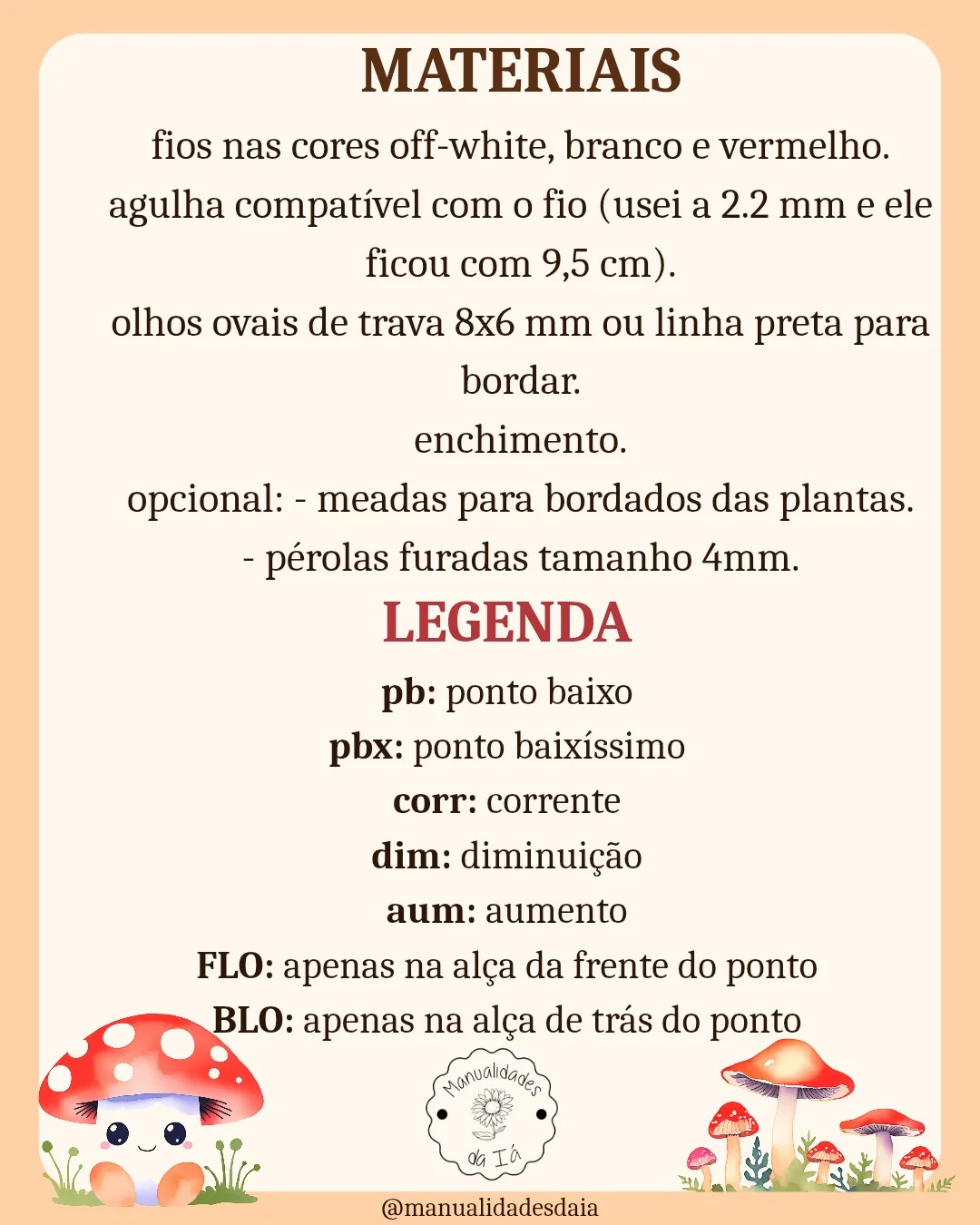 Gráfico de crochê grátis: Melino, o cogumelinho