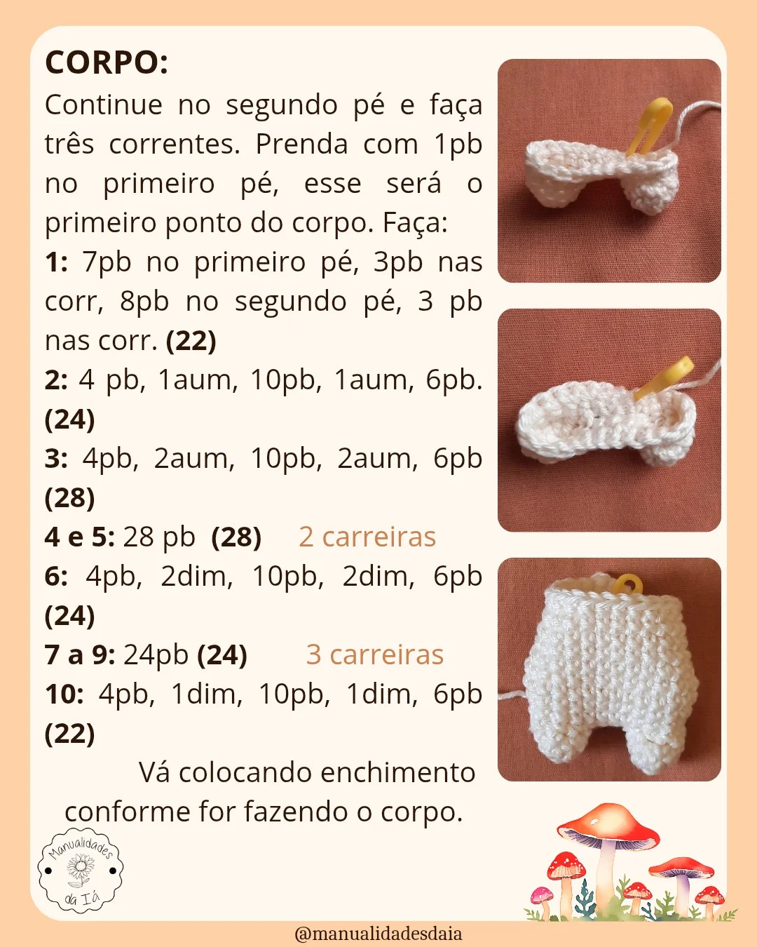 Gráfico de crochê grátis: Melino, o cogumelinho