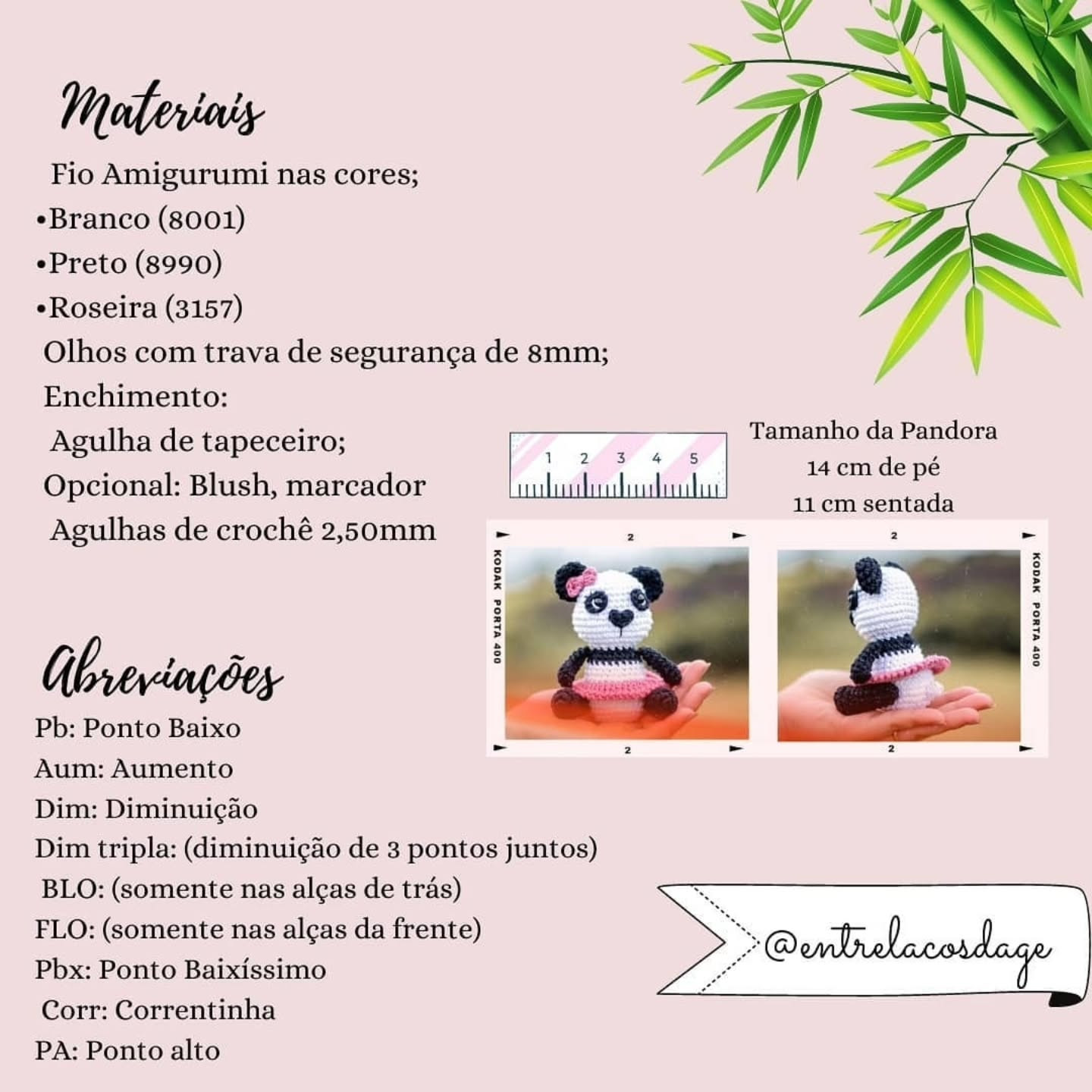 Gráfico de crochê grátis: Panda adorável