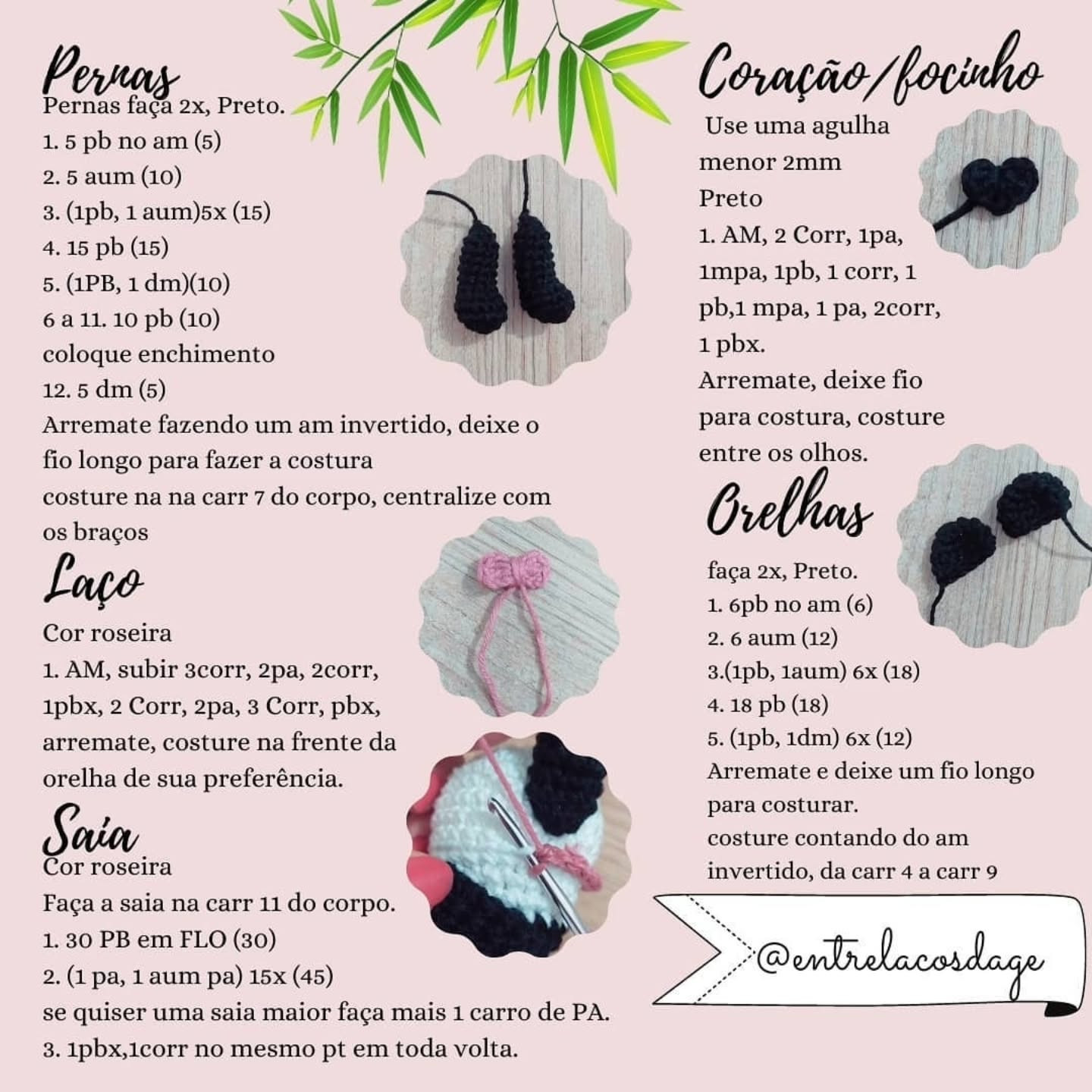 Gráfico de crochê grátis: Panda adorável