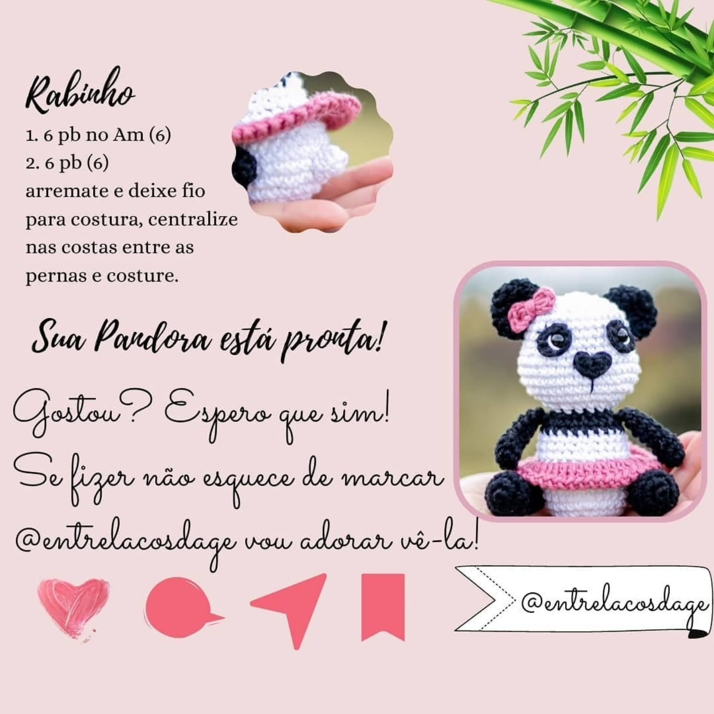 Gráfico de crochê grátis: Panda adorável