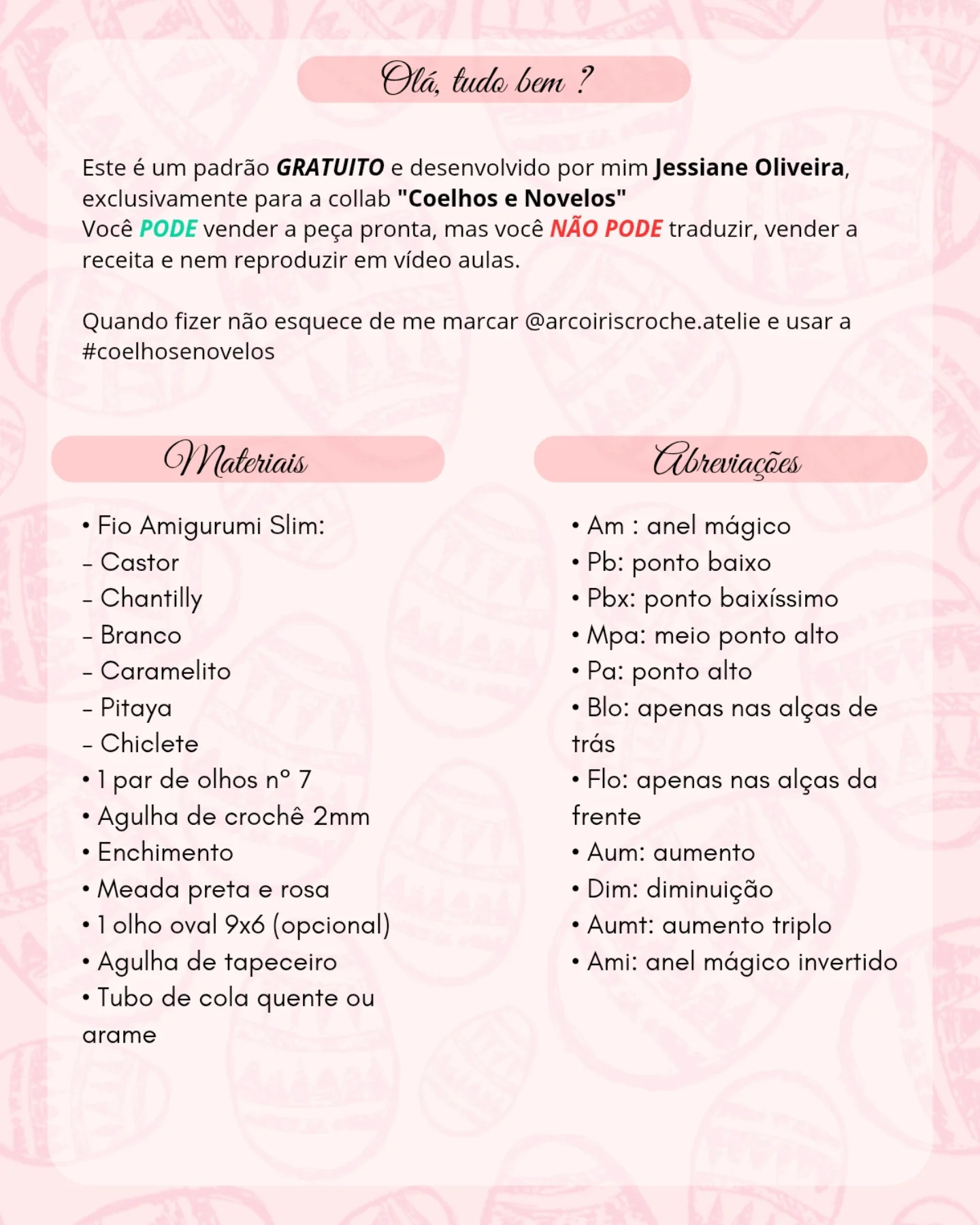 Gráfico de crochê grátis: Ursinho Théo com touca de coelho