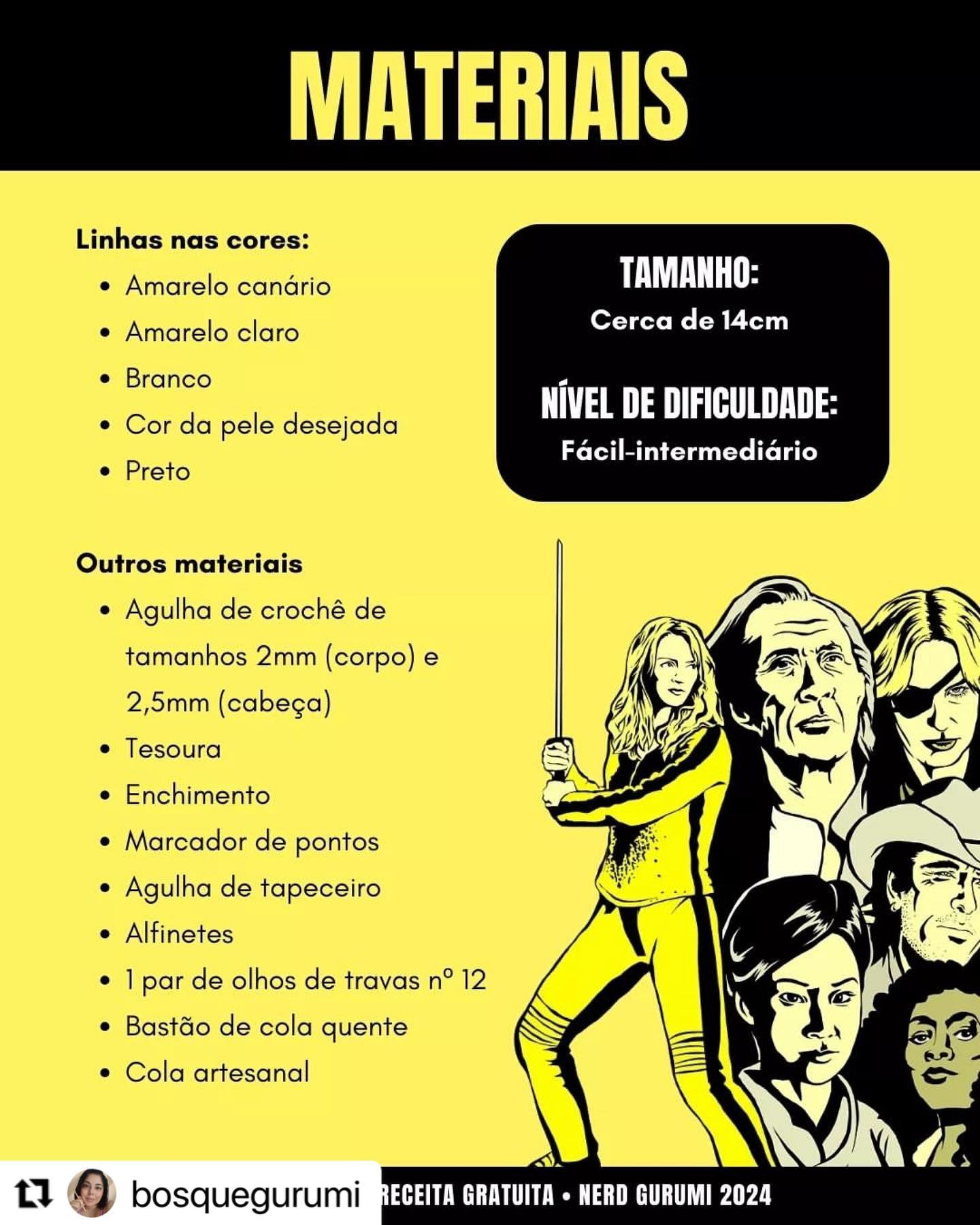 Gráfico de crochê gratuito: A Noiva de Kill Bill