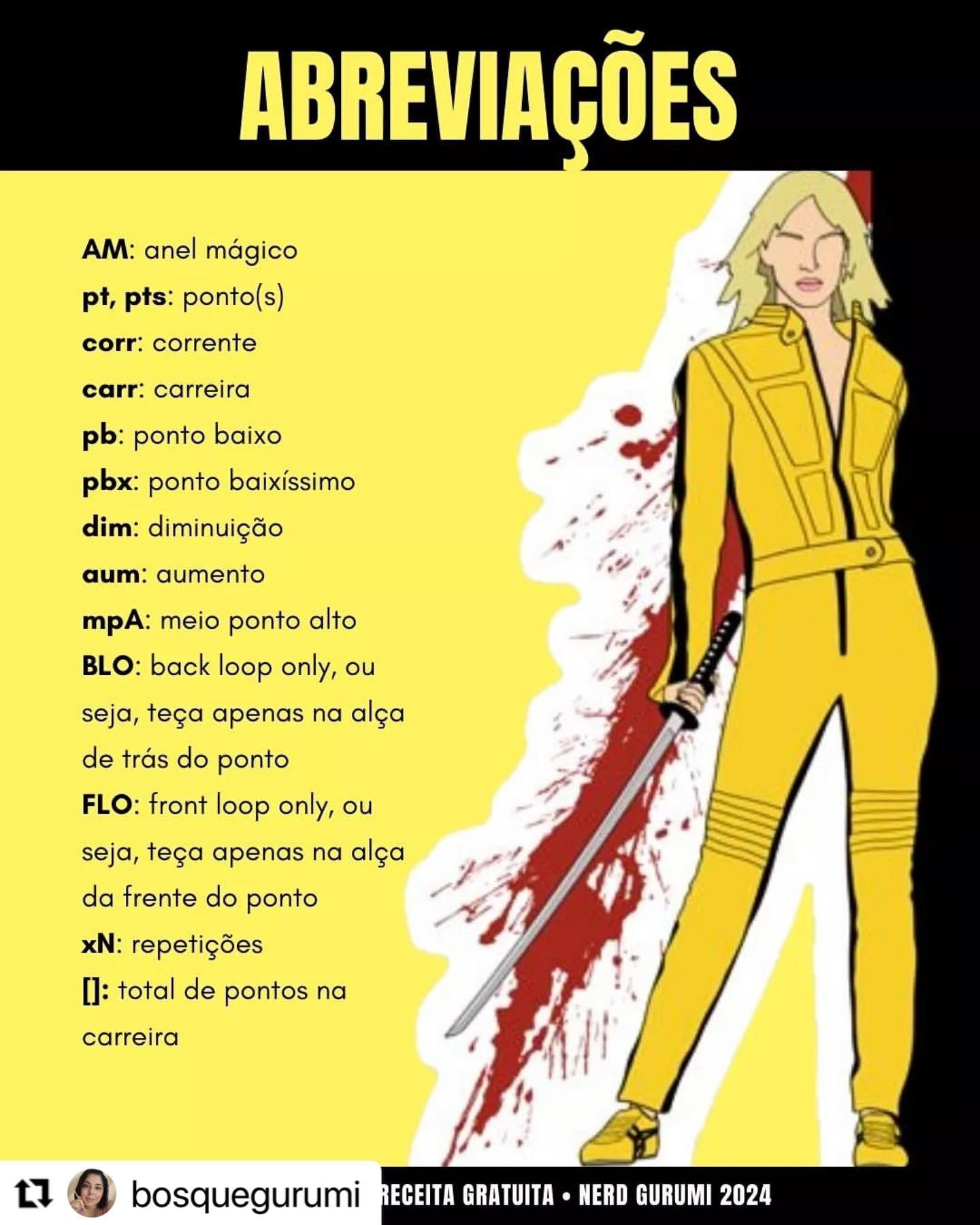 Gráfico de crochê gratuito: A Noiva de Kill Bill