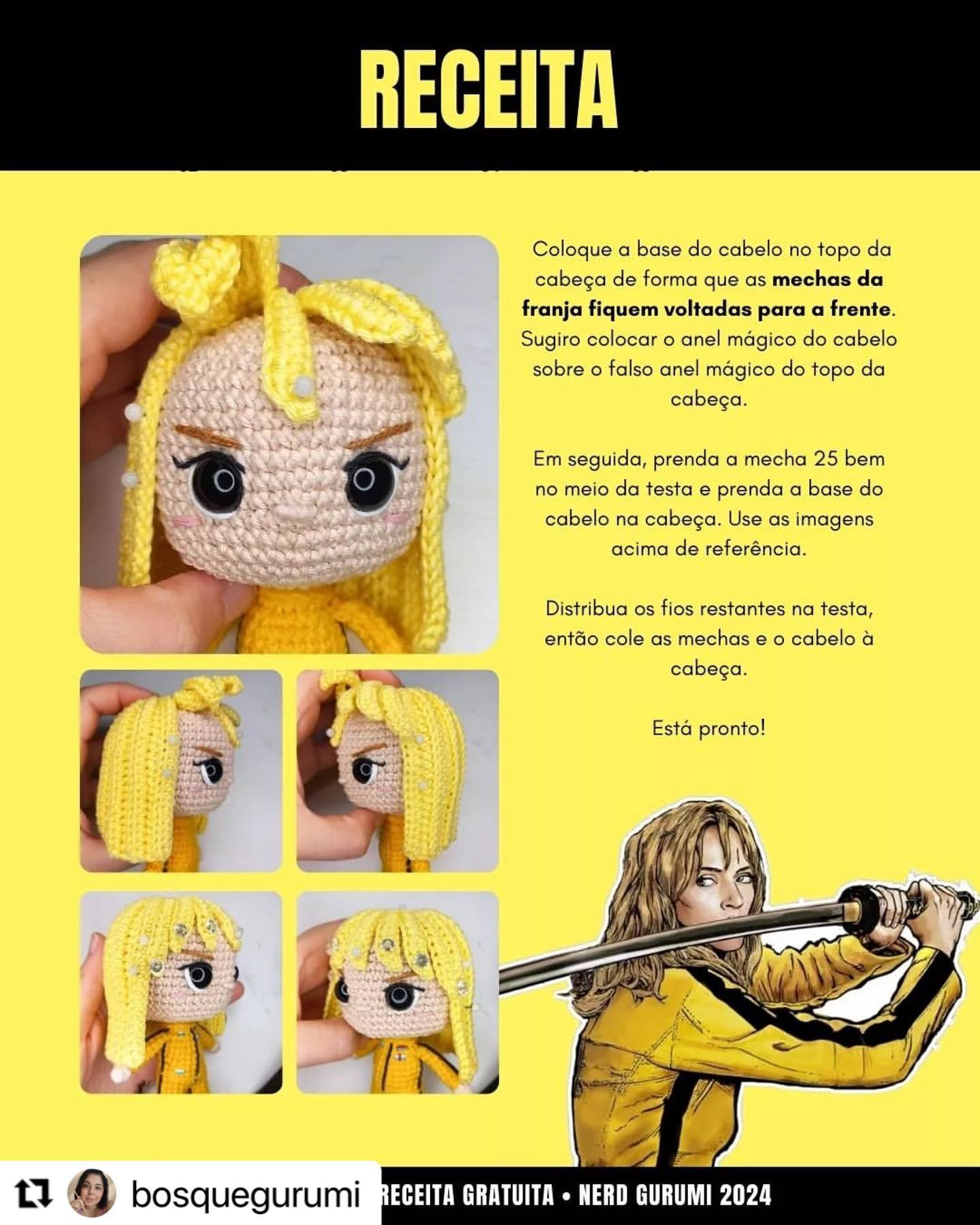 Gráfico de crochê gratuito: A Noiva de Kill Bill