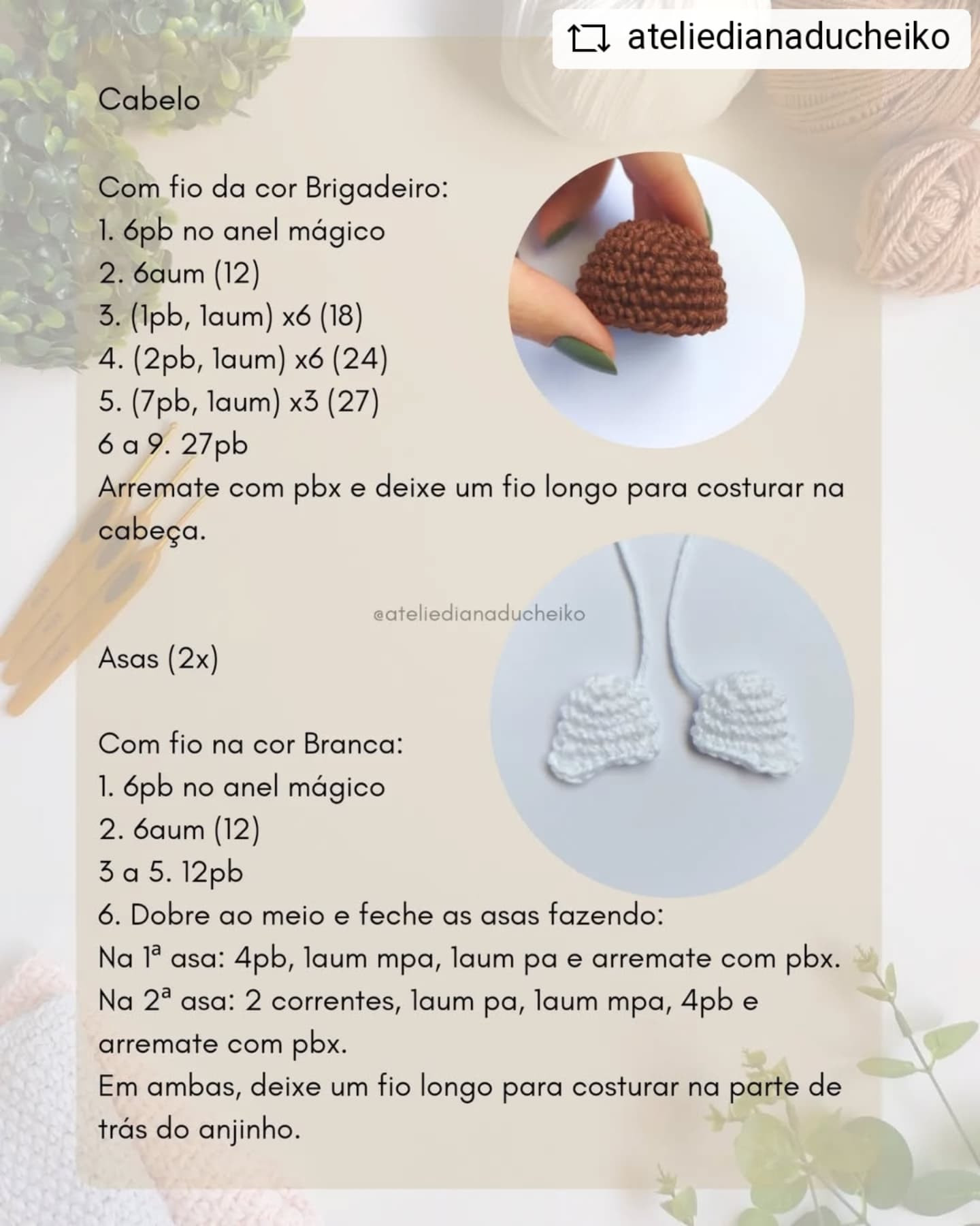 Gráfico de crochê gratuito: Anjinho amigurumi