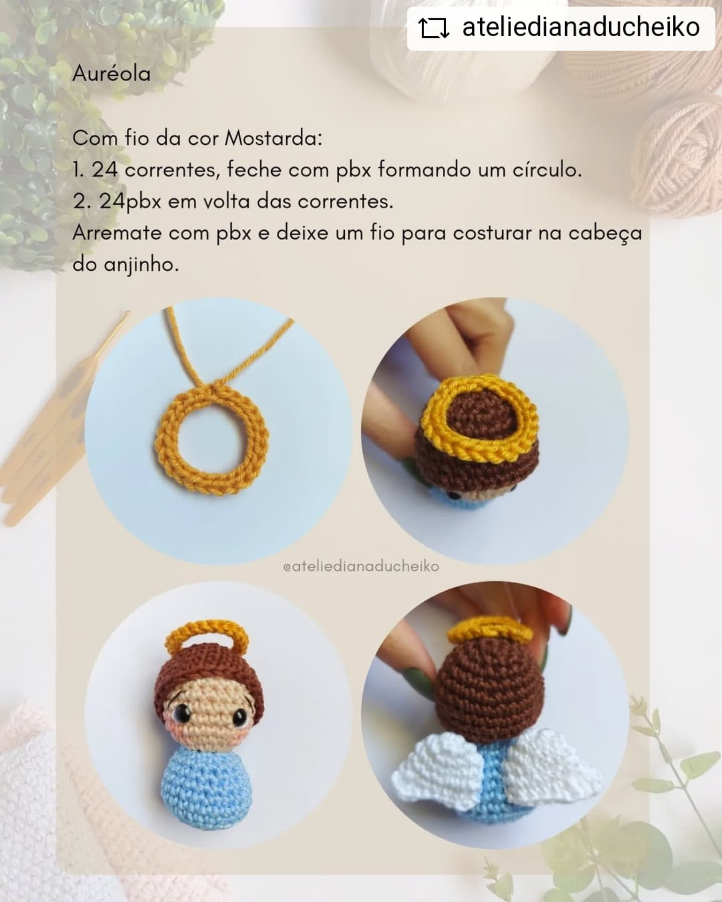 Gráfico de crochê gratuito: Anjinho amigurumi