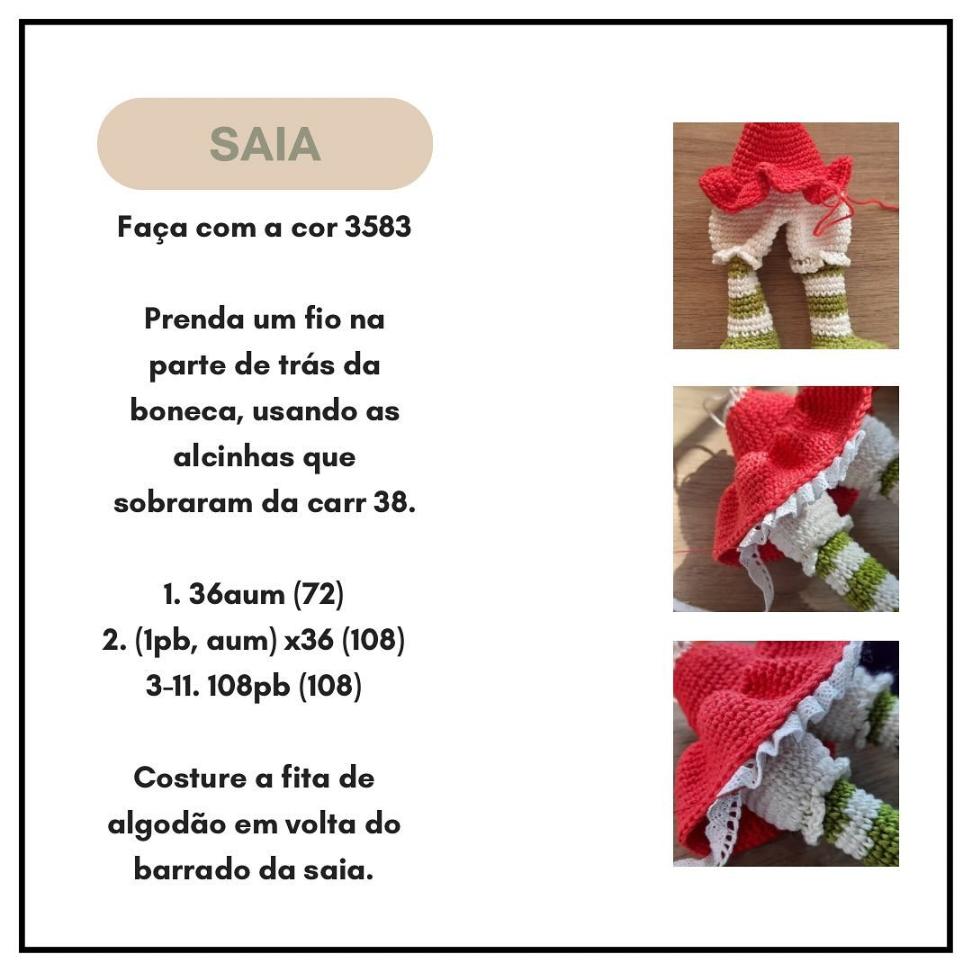 Gráfico de crochê gratuito: Boneca Moranguinho