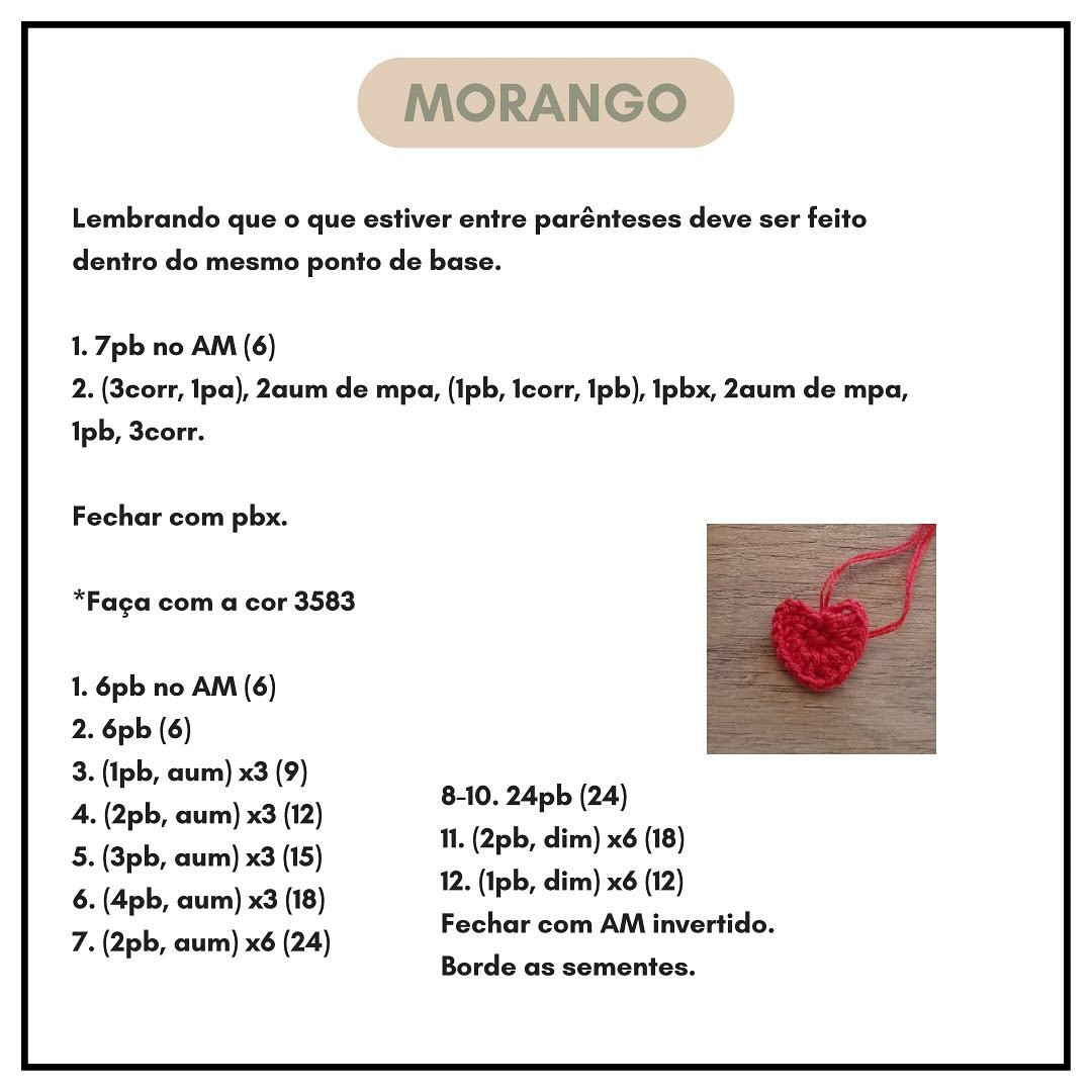 Gráfico de crochê gratuito: Boneca Moranguinho
