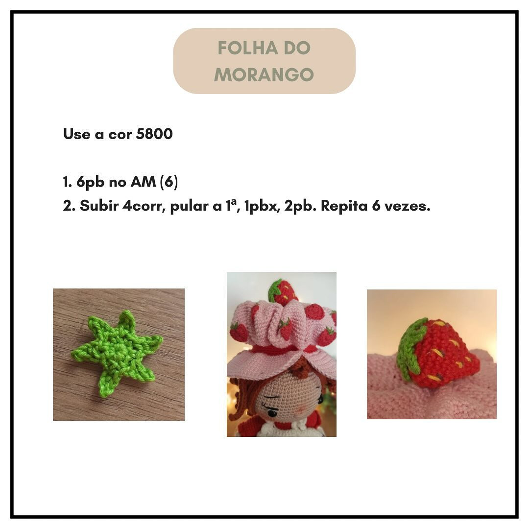Gráfico de crochê gratuito: Boneca Moranguinho