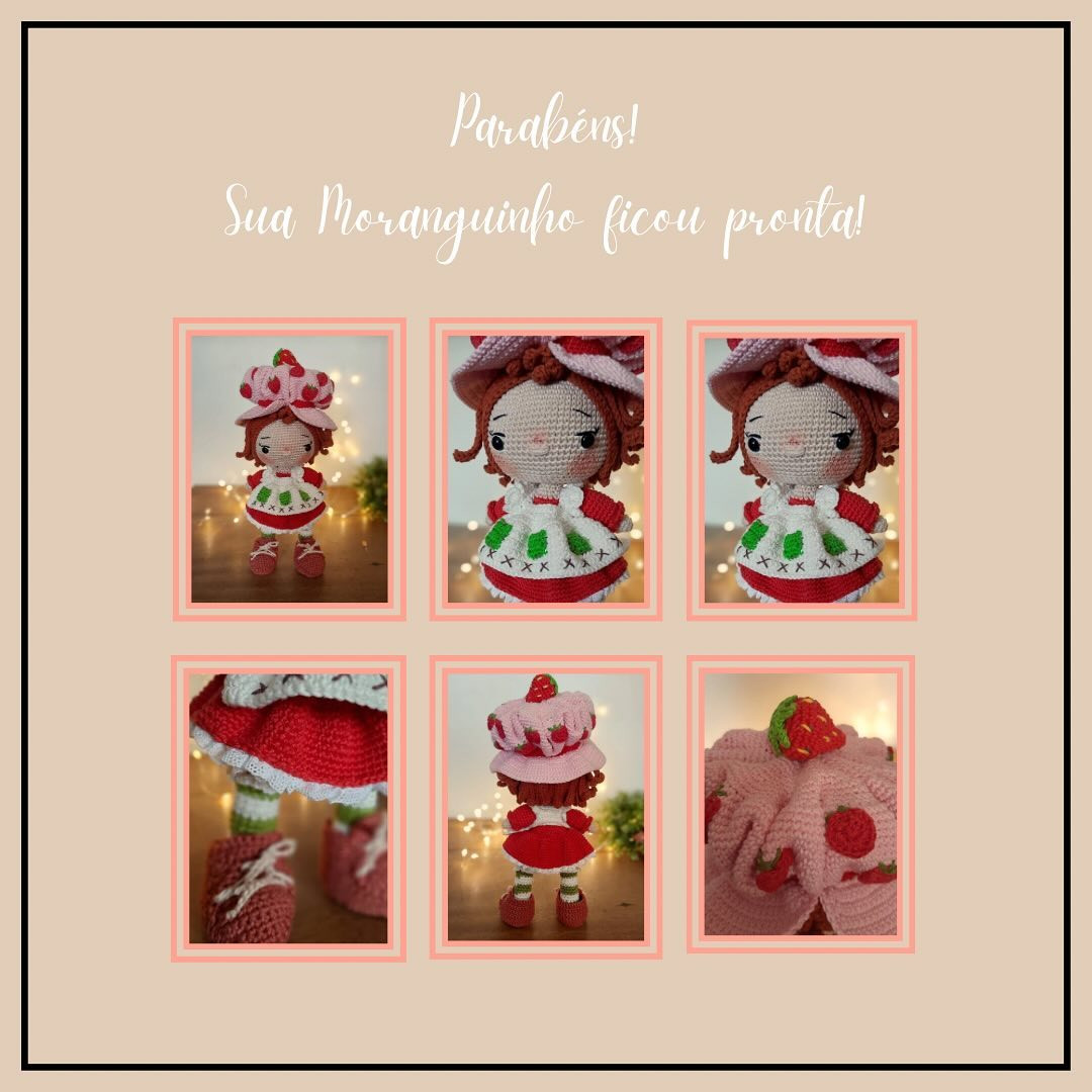 Gráfico de crochê gratuito: Boneca Moranguinho