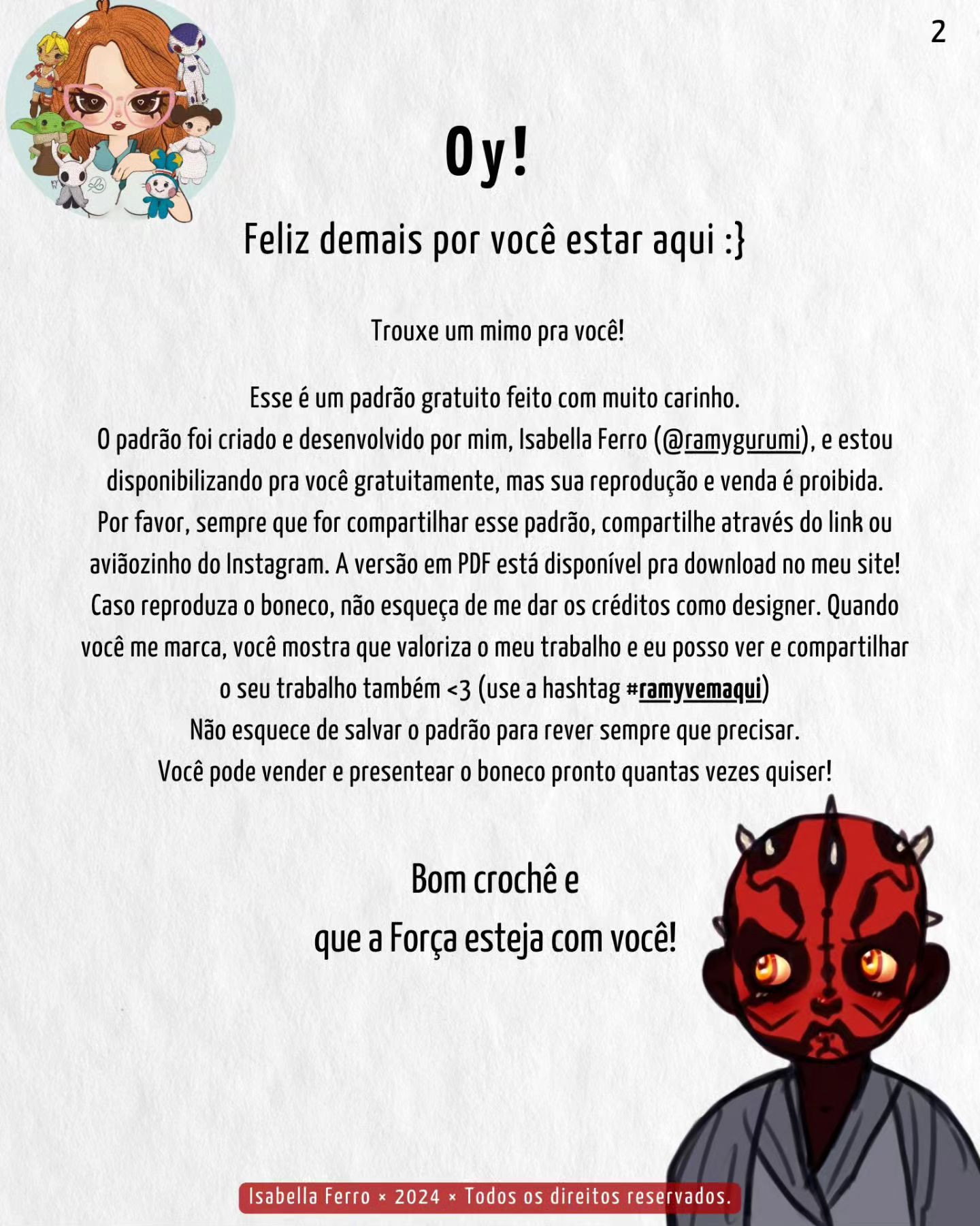 Gráfico de crochê gratuito: Boneco fofo!