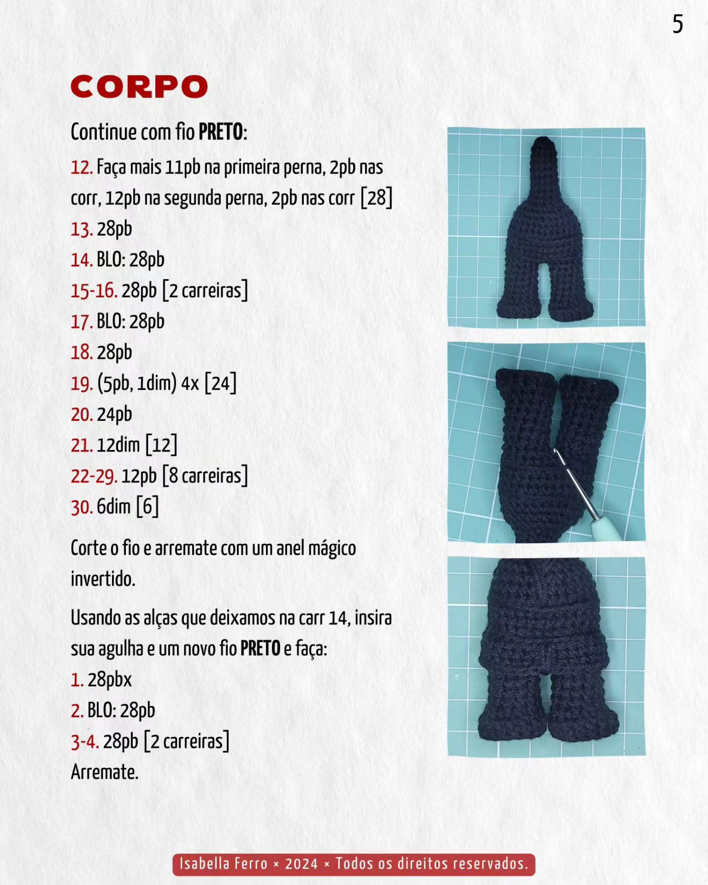 Gráfico de crochê gratuito: Boneco fofo!