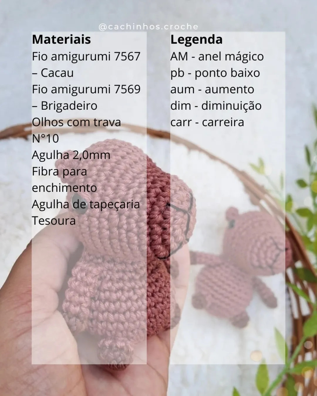Gráfico de crochê gratuito: Capivara fofa!