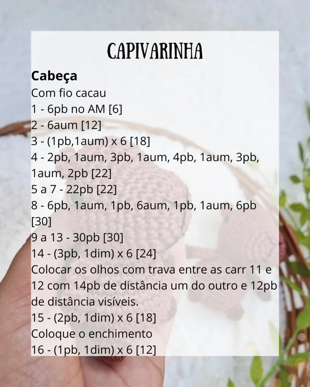 Gráfico de crochê gratuito: Capivara fofa!