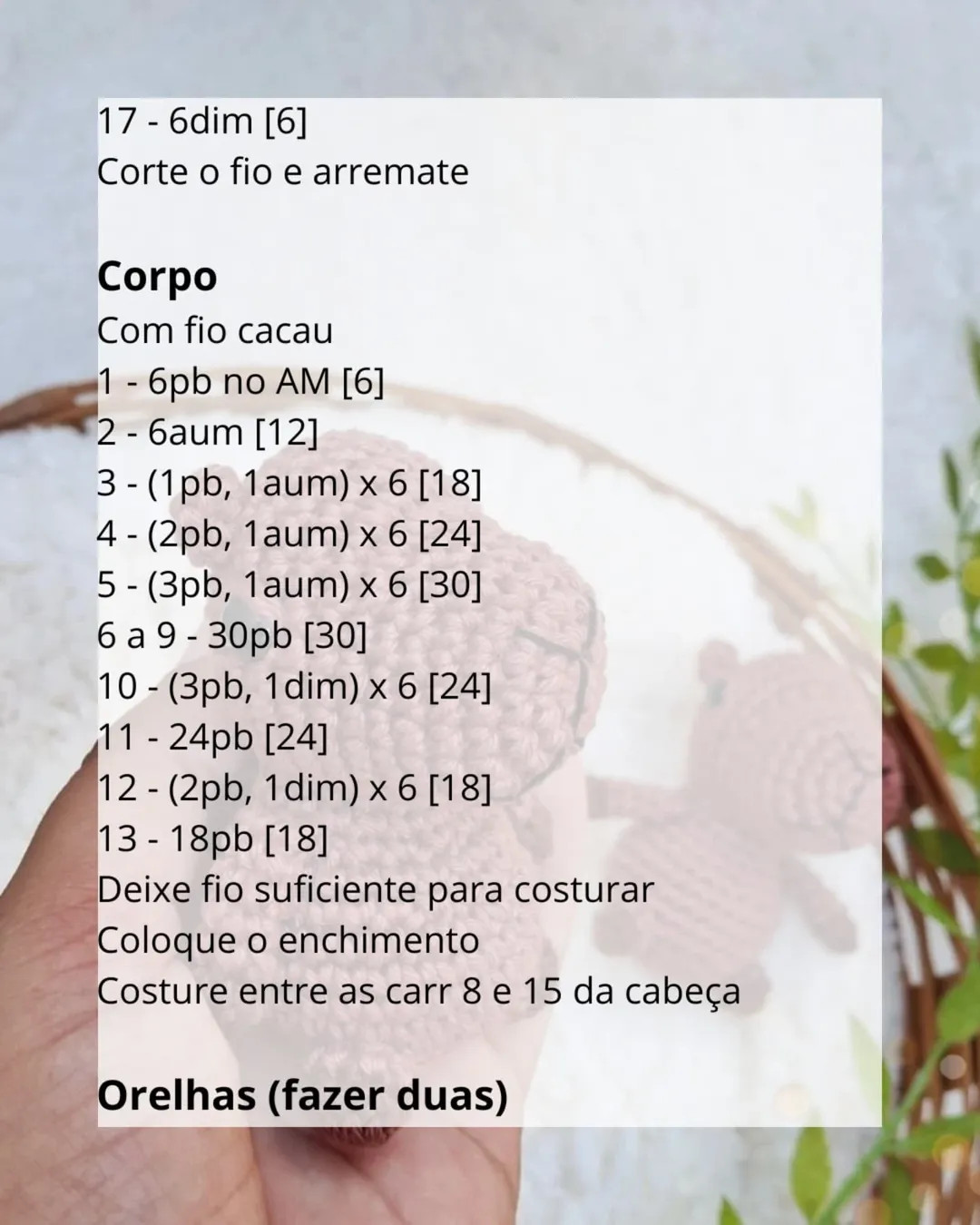 Gráfico de crochê gratuito: Capivara fofa!