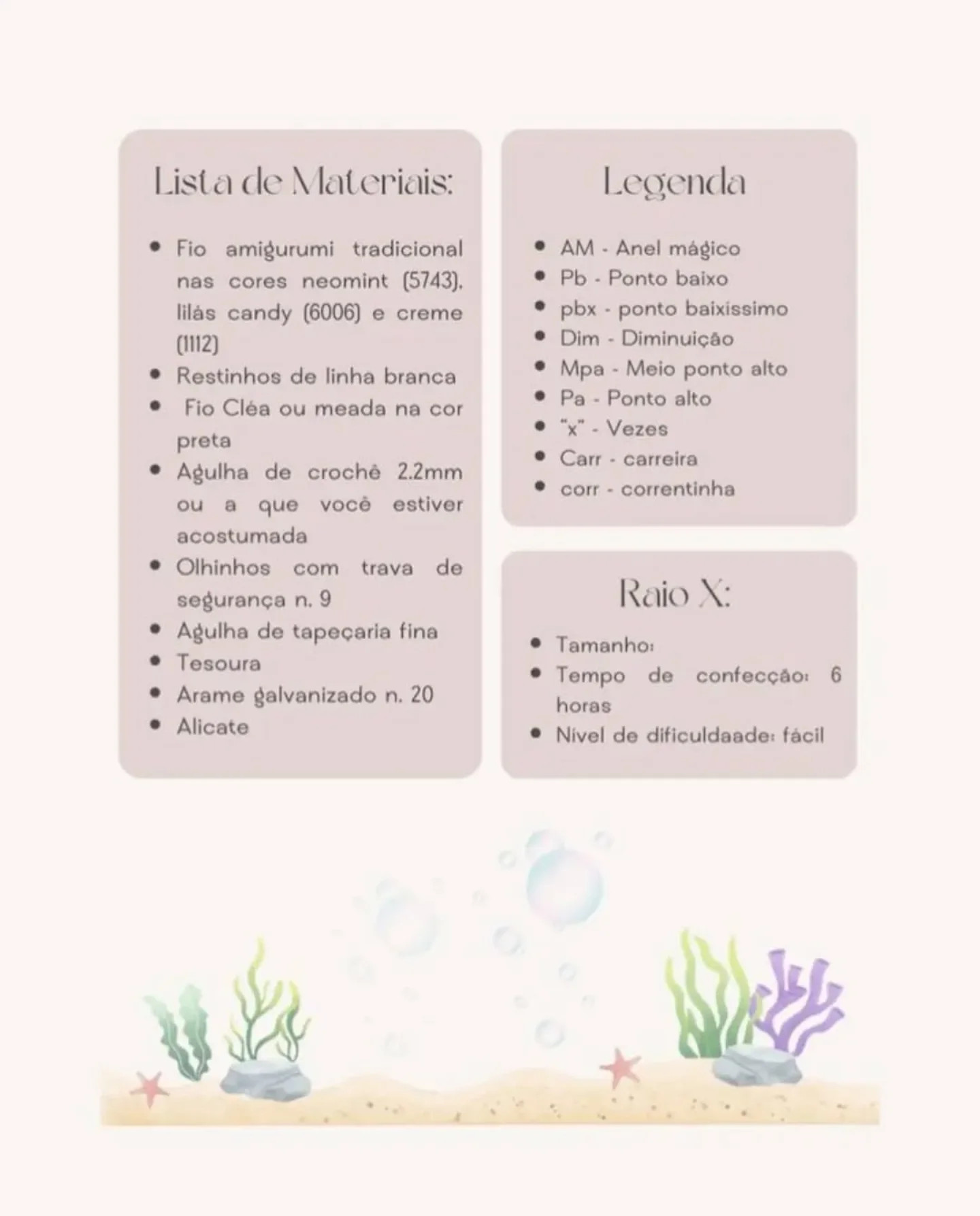 Gráfico de crochê gratuito: Cavalo-marinho Finn