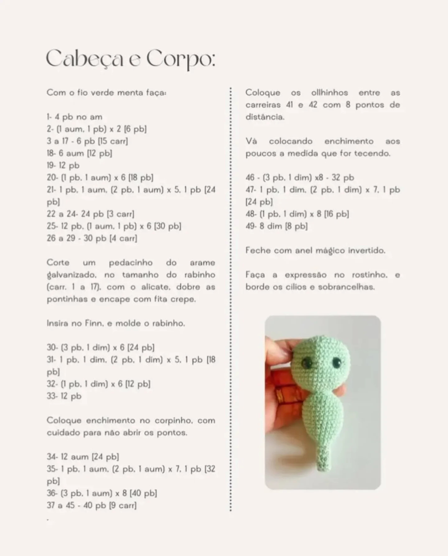 Gráfico de crochê gratuito: Cavalo-marinho Finn