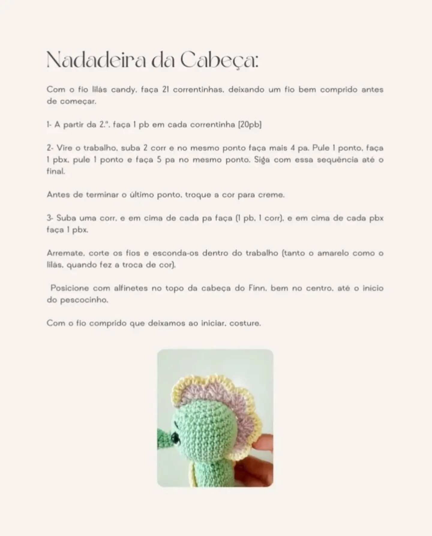 Gráfico de crochê gratuito: Cavalo-marinho Finn