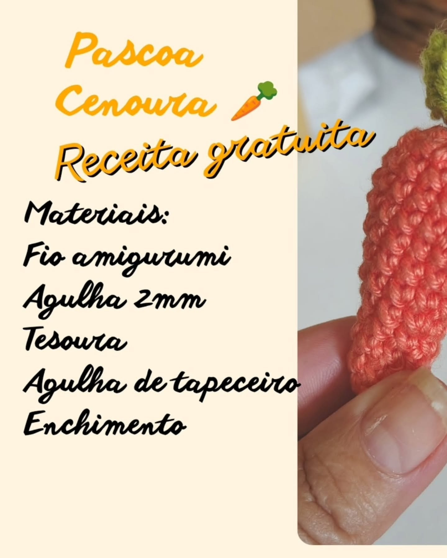 Gráfico de crochê gratuito: cenoura amigurumi