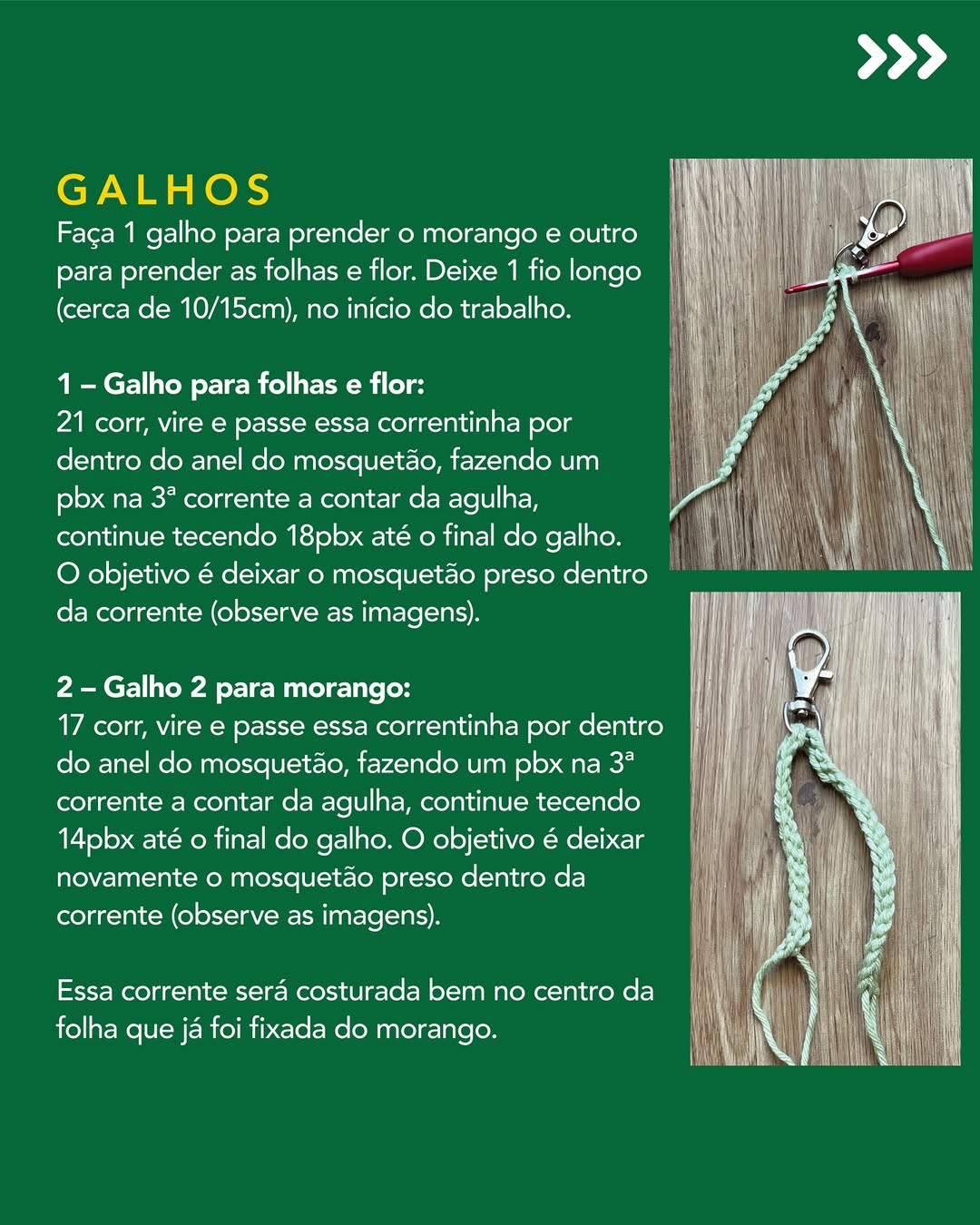Gráfico de crochê gratuito: chaveiro morango Ruby