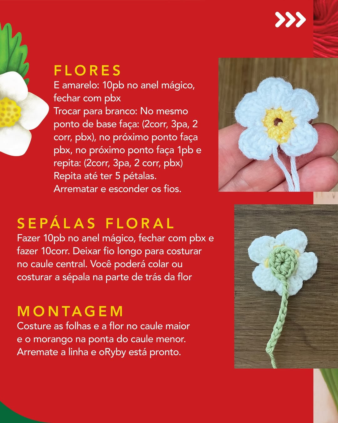 Gráfico de crochê gratuito: chaveiro morango Ruby