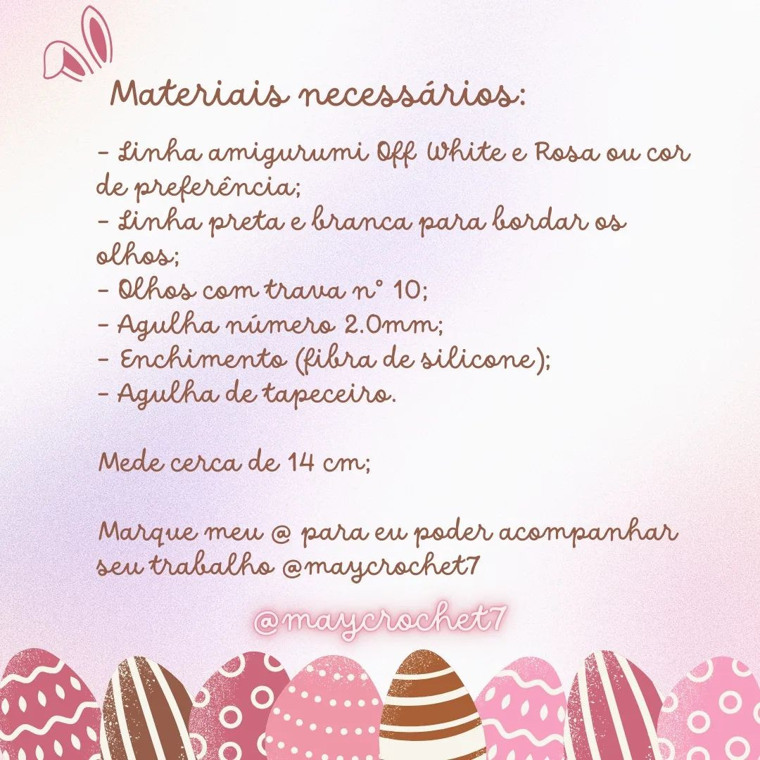 Gráfico de crochê gratuito: coelhinha Happy