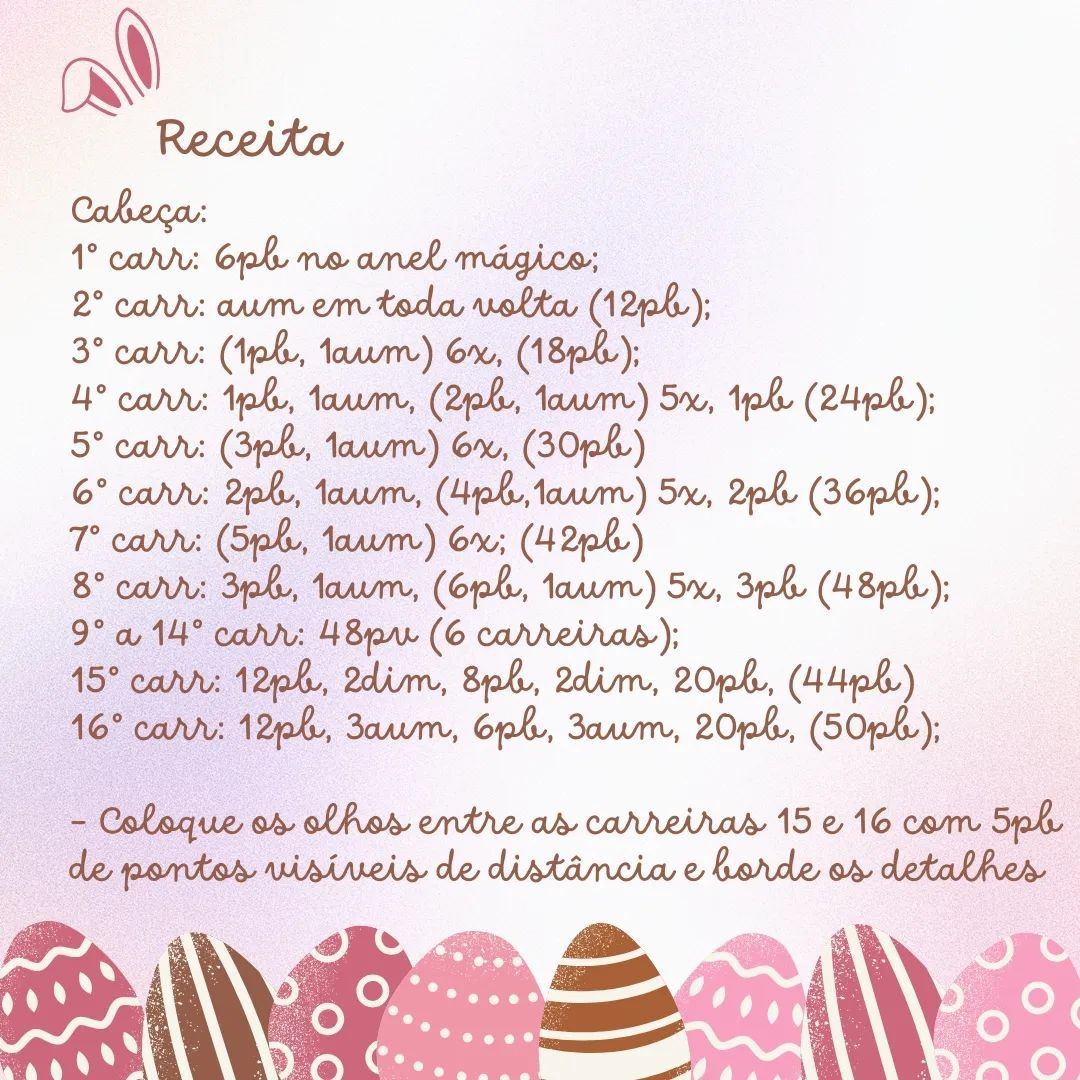Gráfico de crochê gratuito: coelhinha Happy