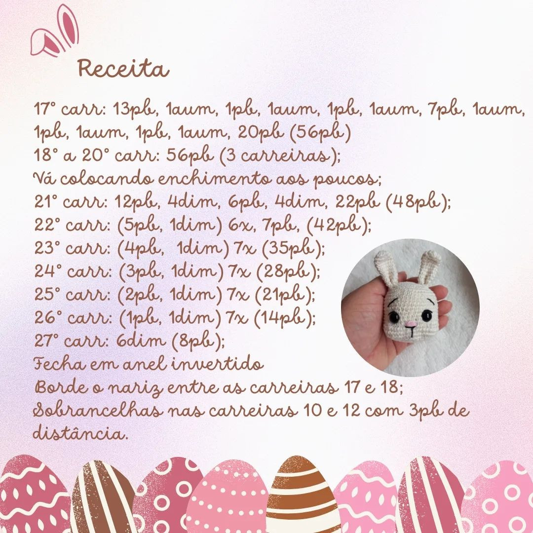Gráfico de crochê gratuito: coelhinha Happy