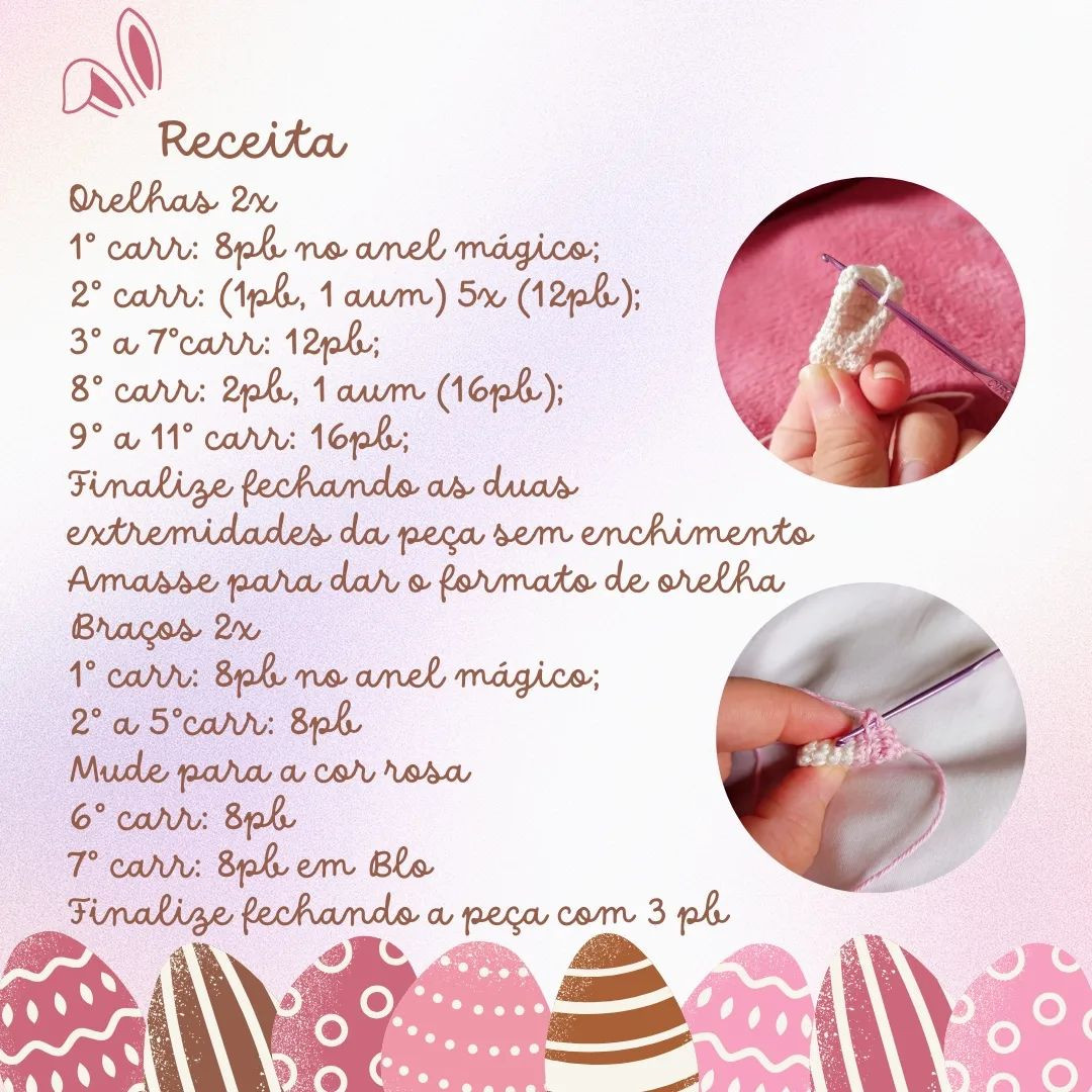 Gráfico de crochê gratuito: coelhinha Happy