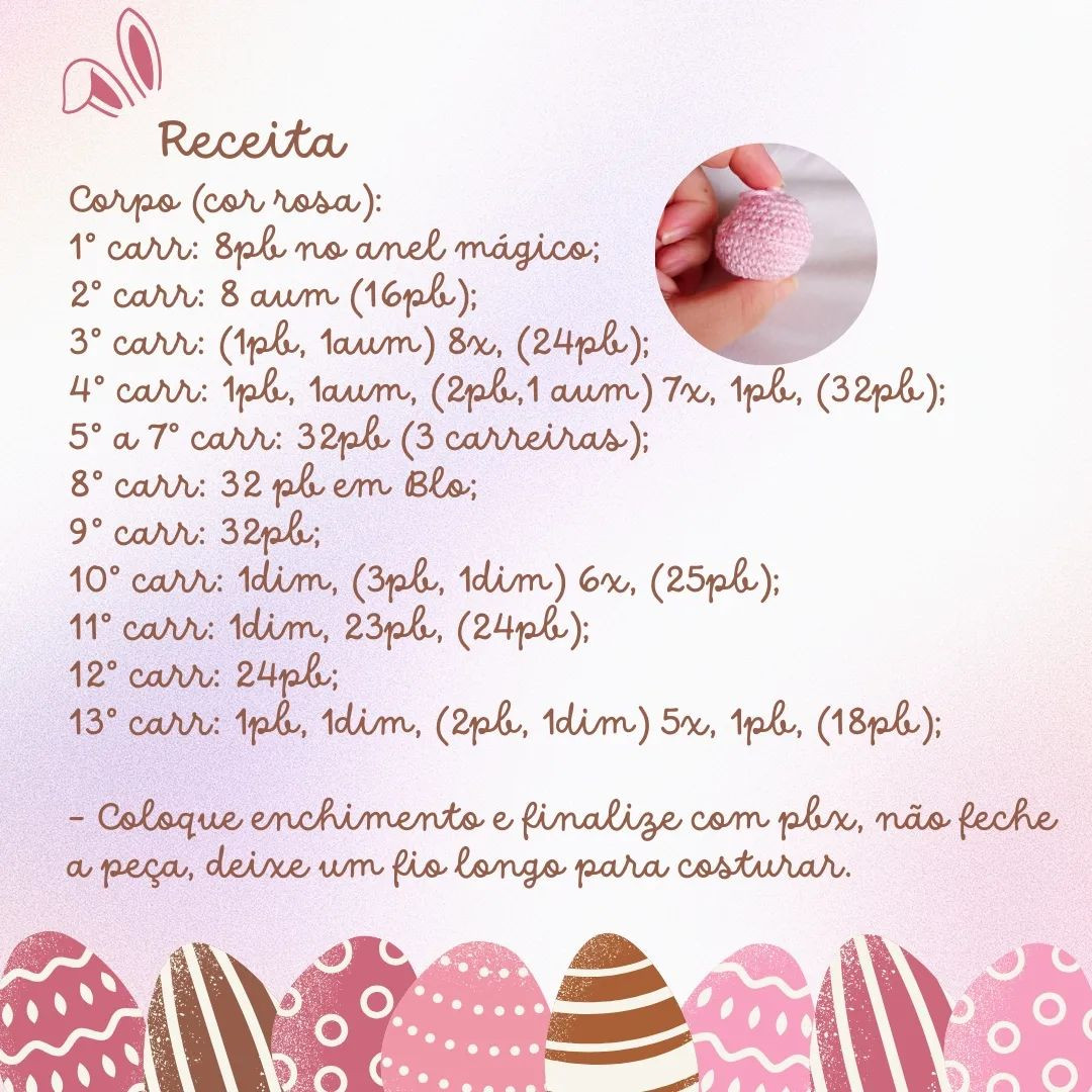 Gráfico de crochê gratuito: coelhinha Happy