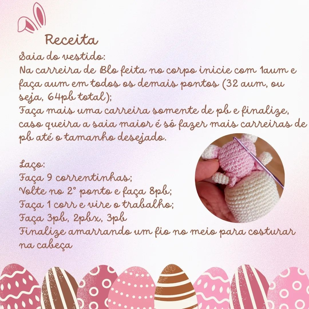 Gráfico de crochê gratuito: coelhinha Happy