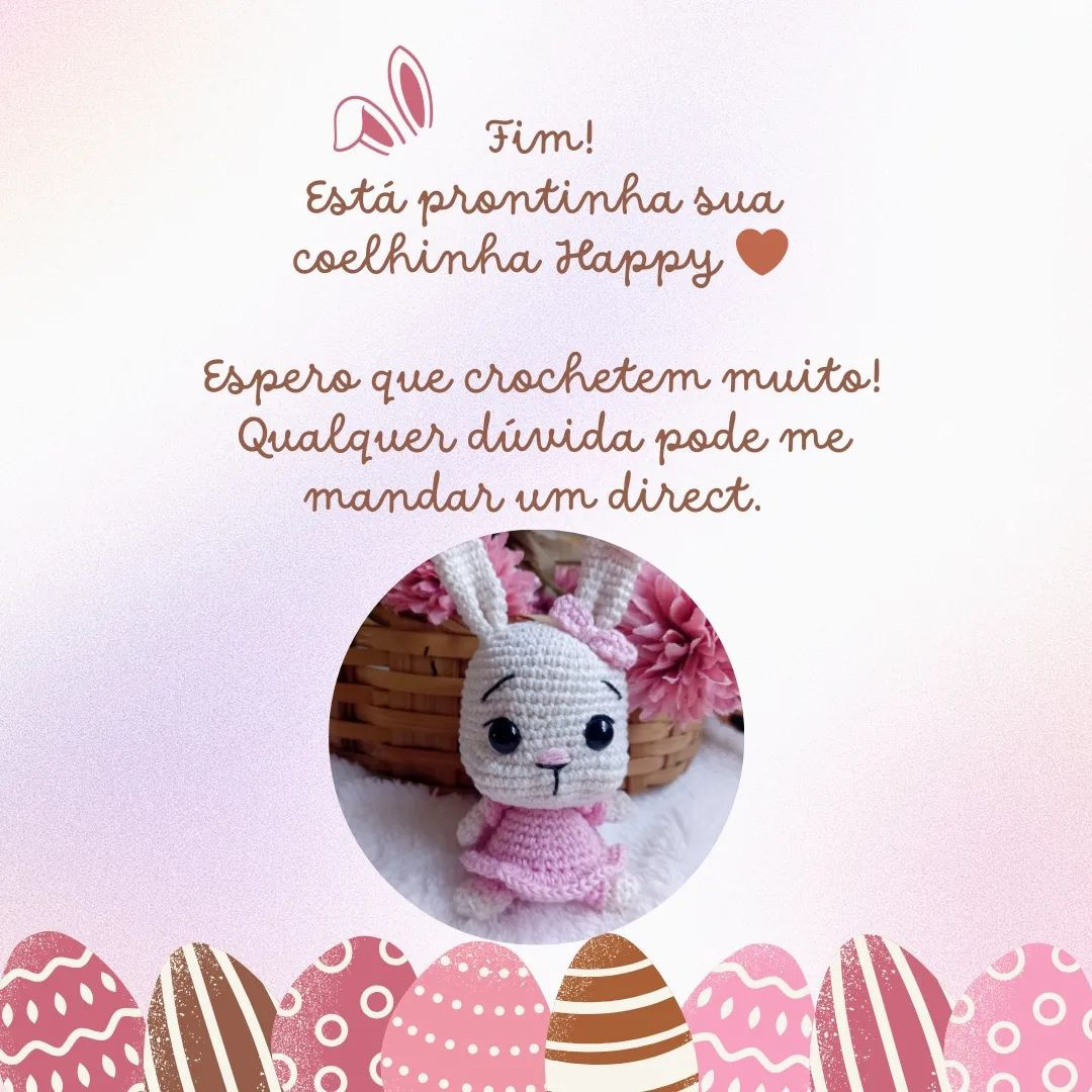 Gráfico de crochê gratuito: coelhinha Happy