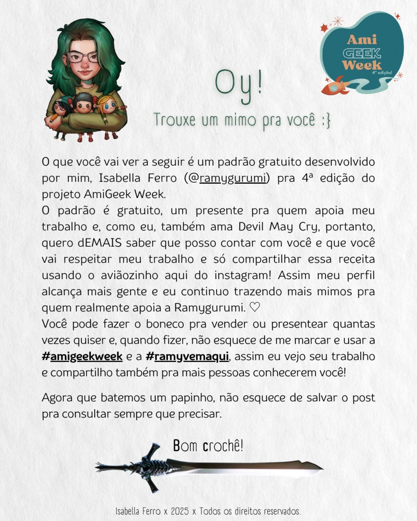 Gráfico de crochê gratuito do Dante