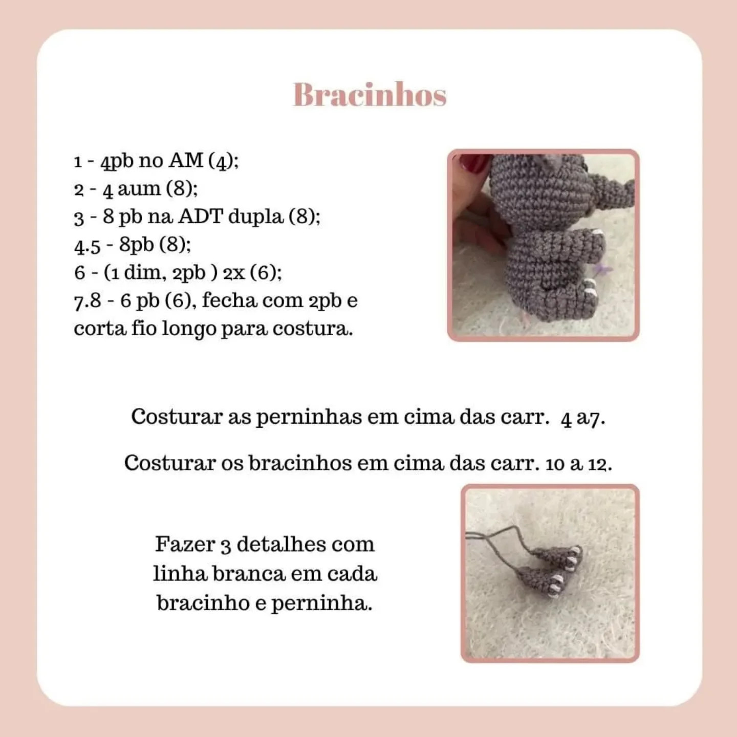 Gráfico de crochê gratuito: Elefantinho amigurumi