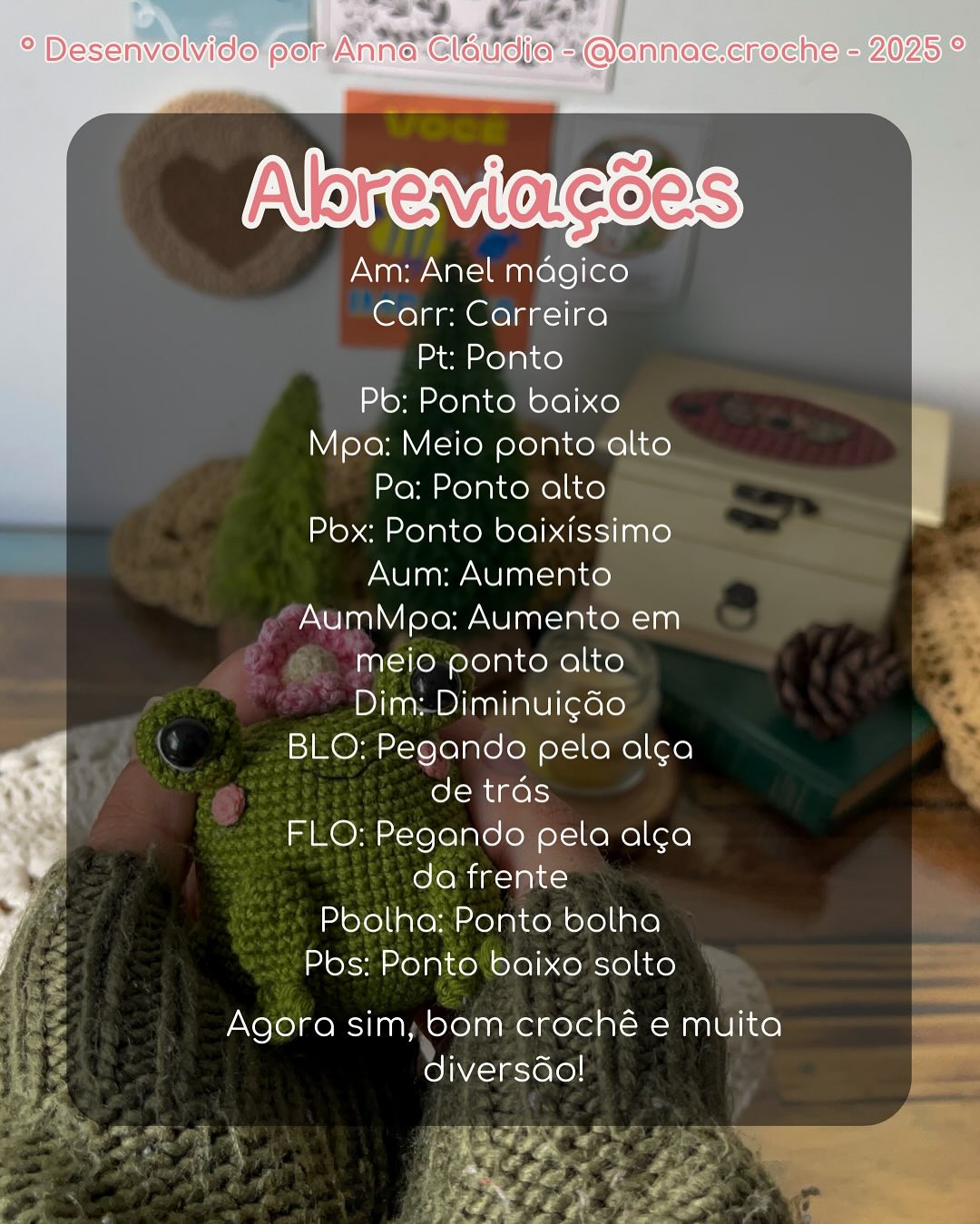 Gráfico de crochê gratuito: Flora, a sapinha