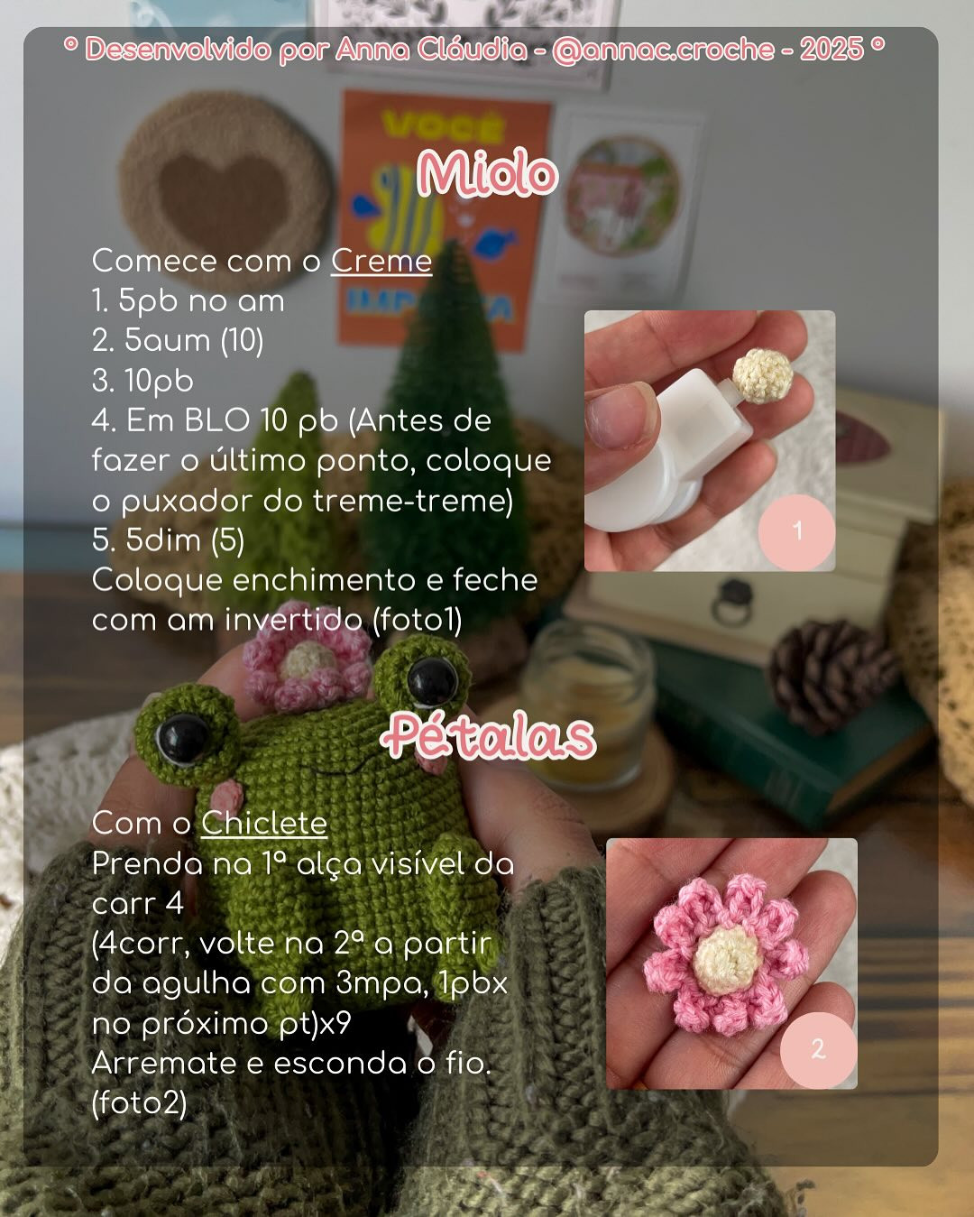 Gráfico de crochê gratuito: Flora, a sapinha