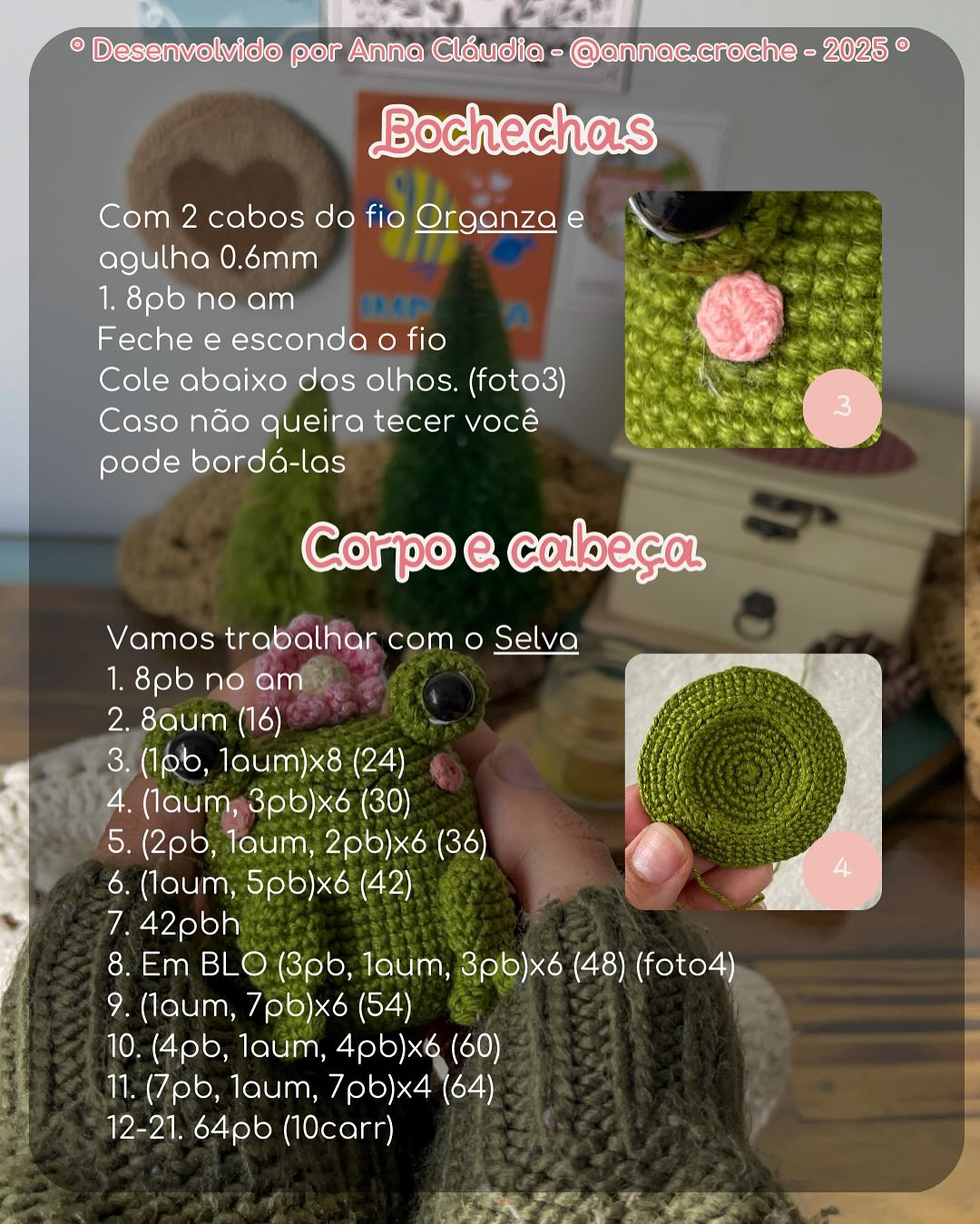 Gráfico de crochê gratuito: Flora, a sapinha