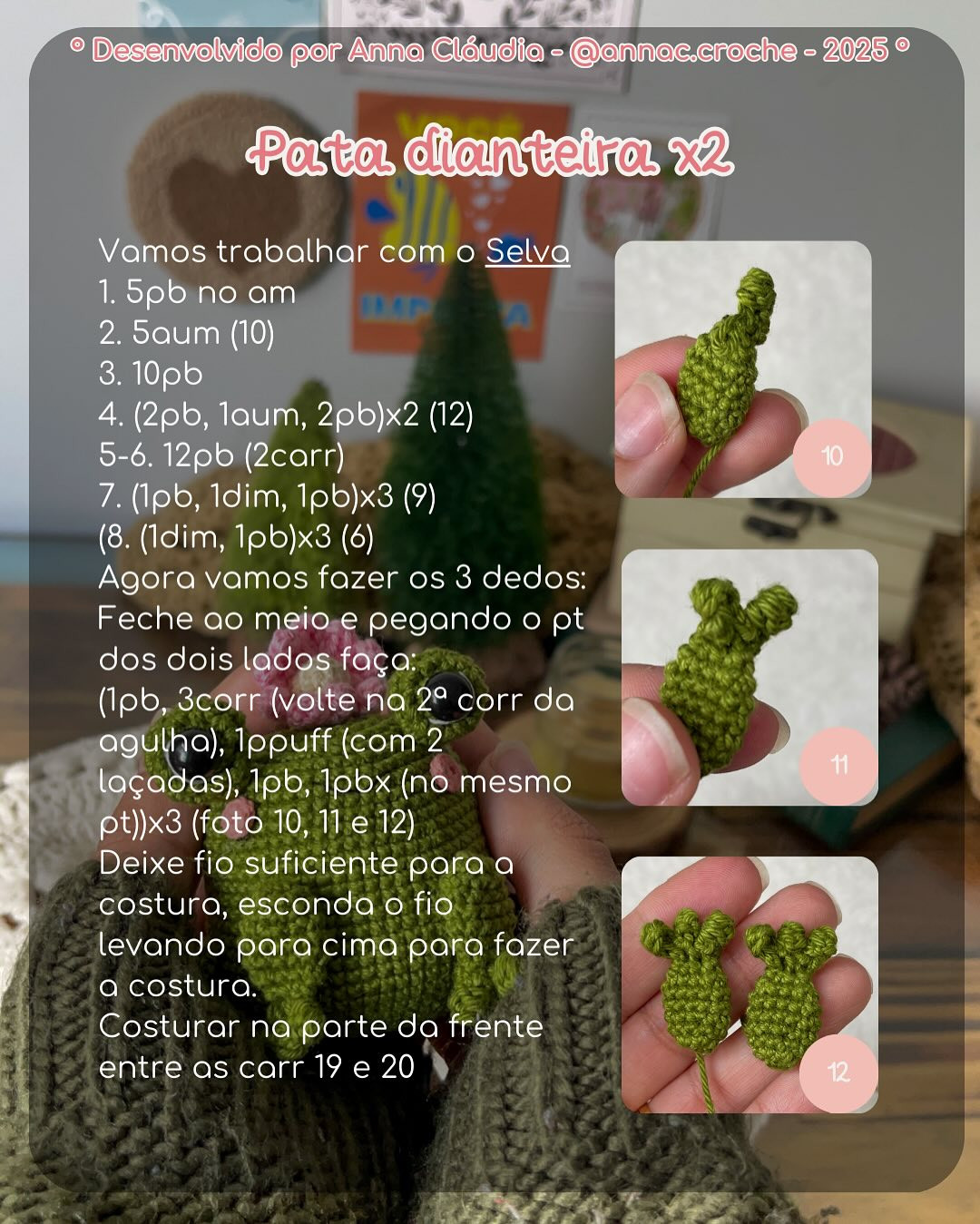 Gráfico de crochê gratuito: Flora, a sapinha