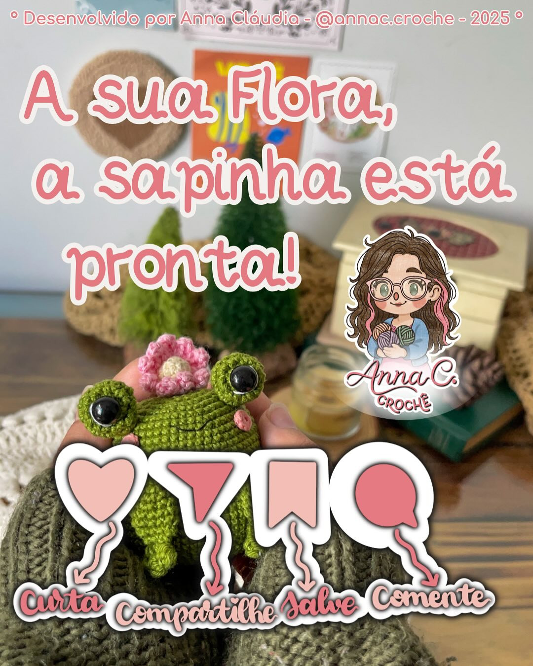Gráfico de crochê gratuito: Flora, a sapinha