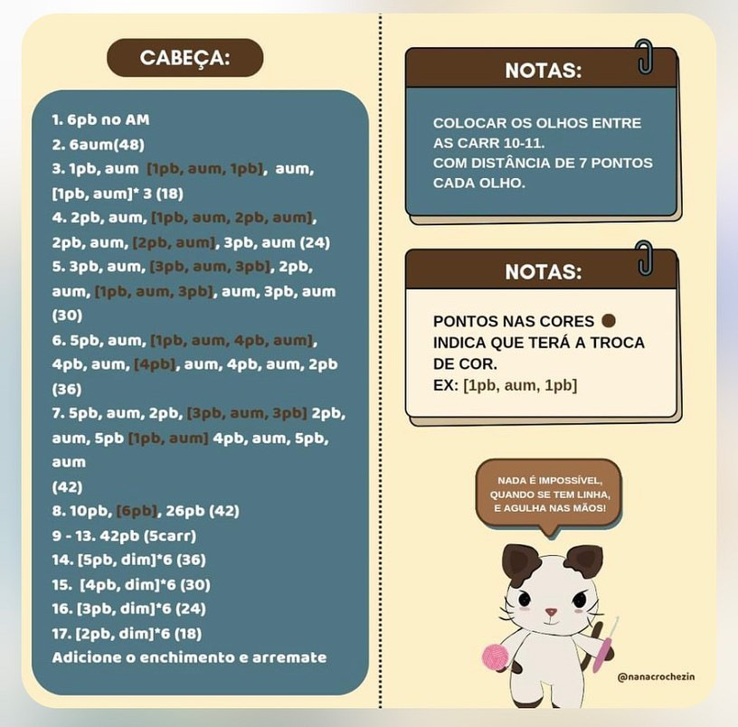 Gráfico de crochê gratuito: Gatinho Cappuccino