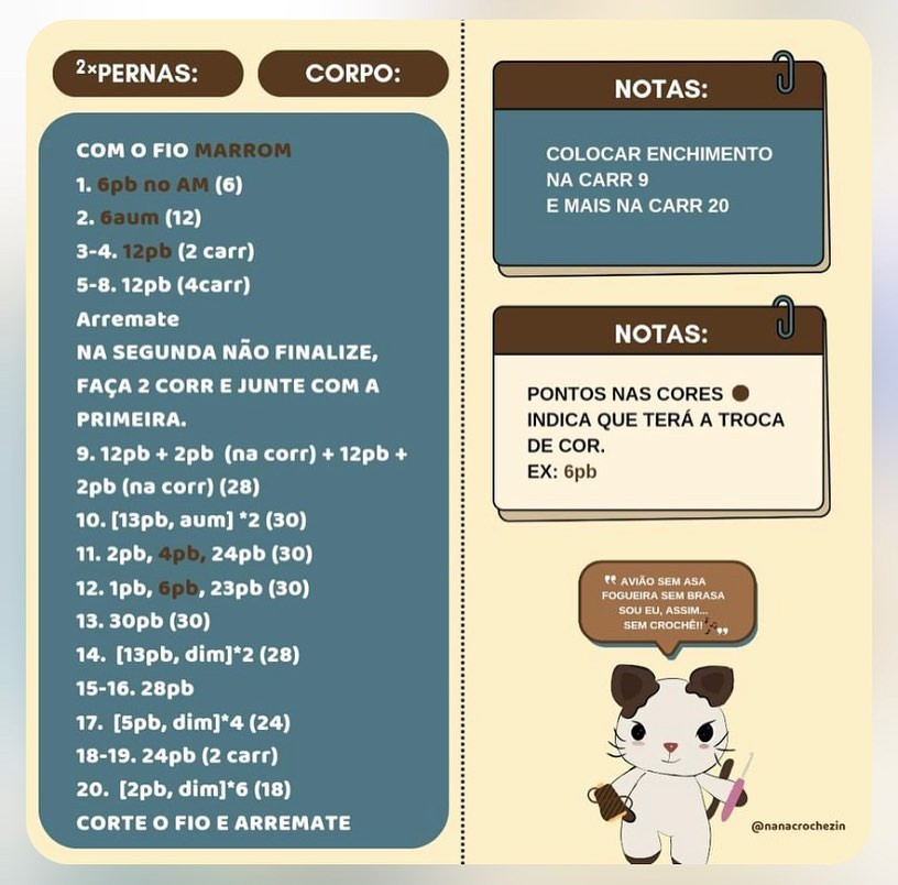Gráfico de crochê gratuito: Gatinho Cappuccino