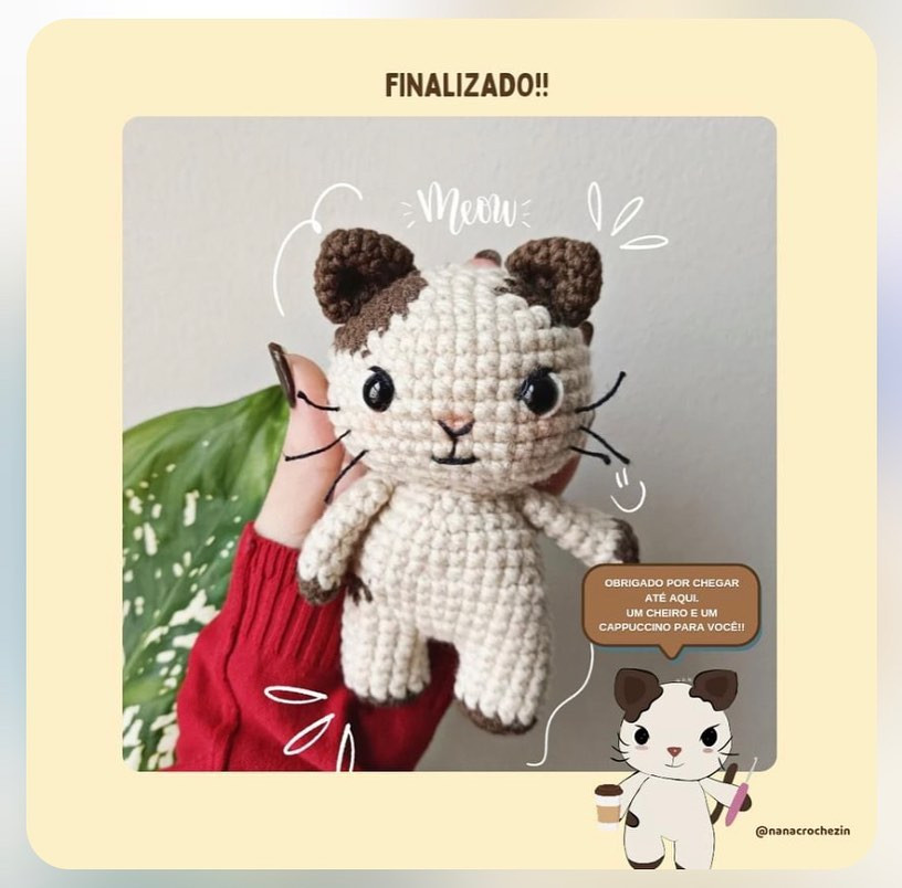 Gráfico de crochê gratuito: Gatinho Cappuccino