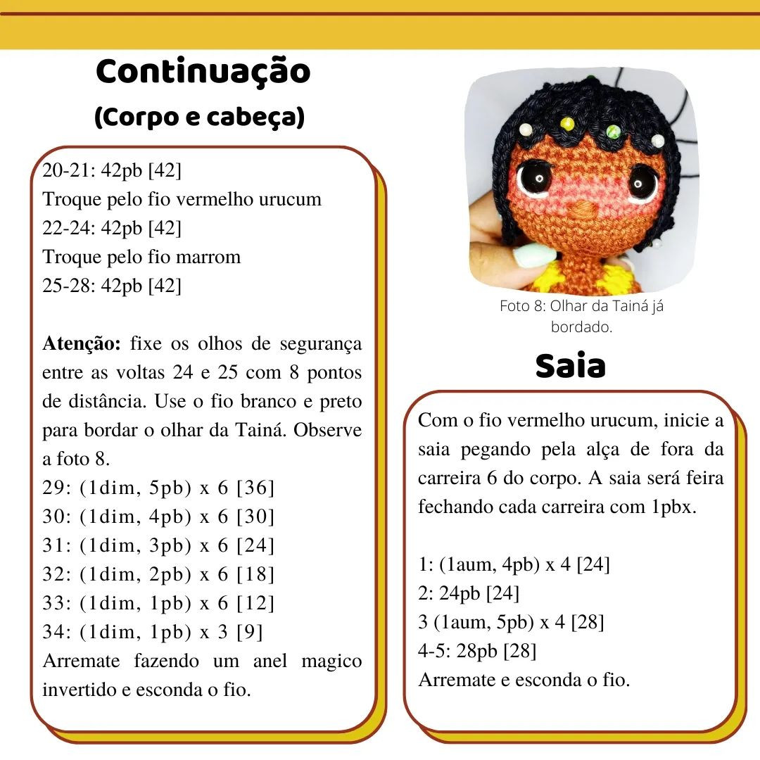 Gráfico de crochê gratuito: Indígena Tainá