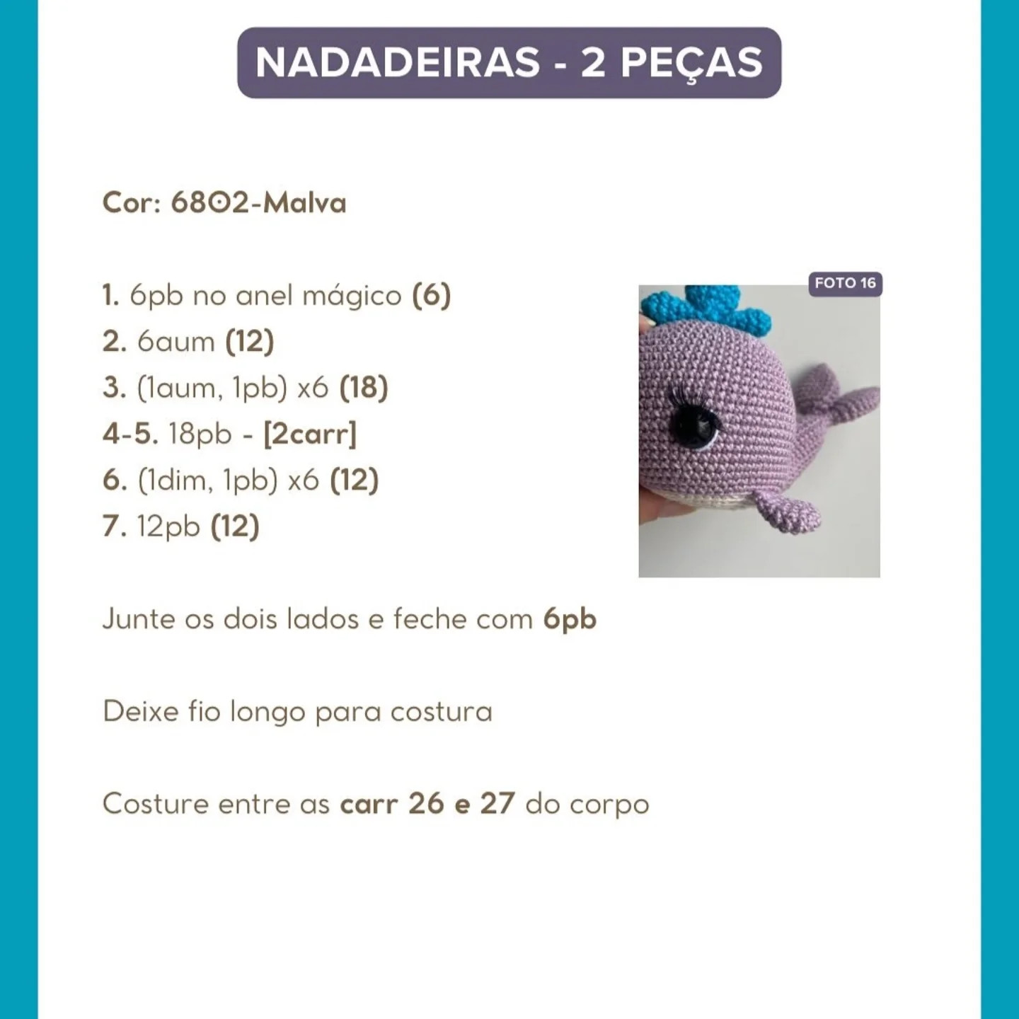 Gráfico de crochê gratuito: Jojoaba, a baleia