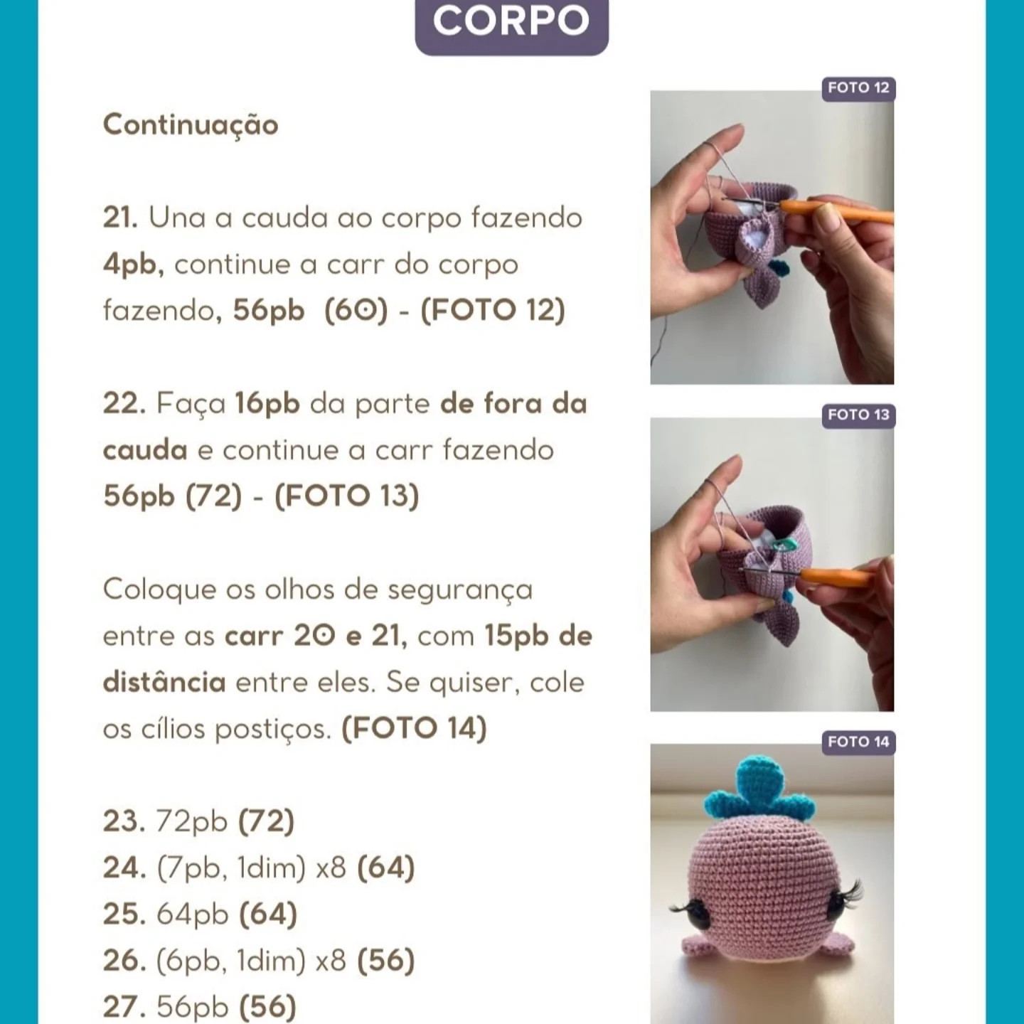Gráfico de crochê gratuito: Jojoaba, a baleia