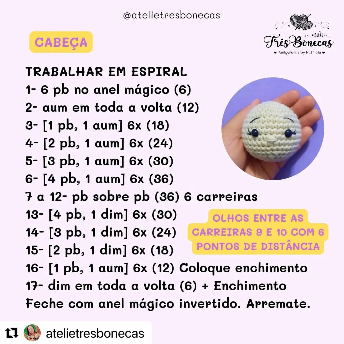 Gráfico de crochê gratuito: Mini Bailarina